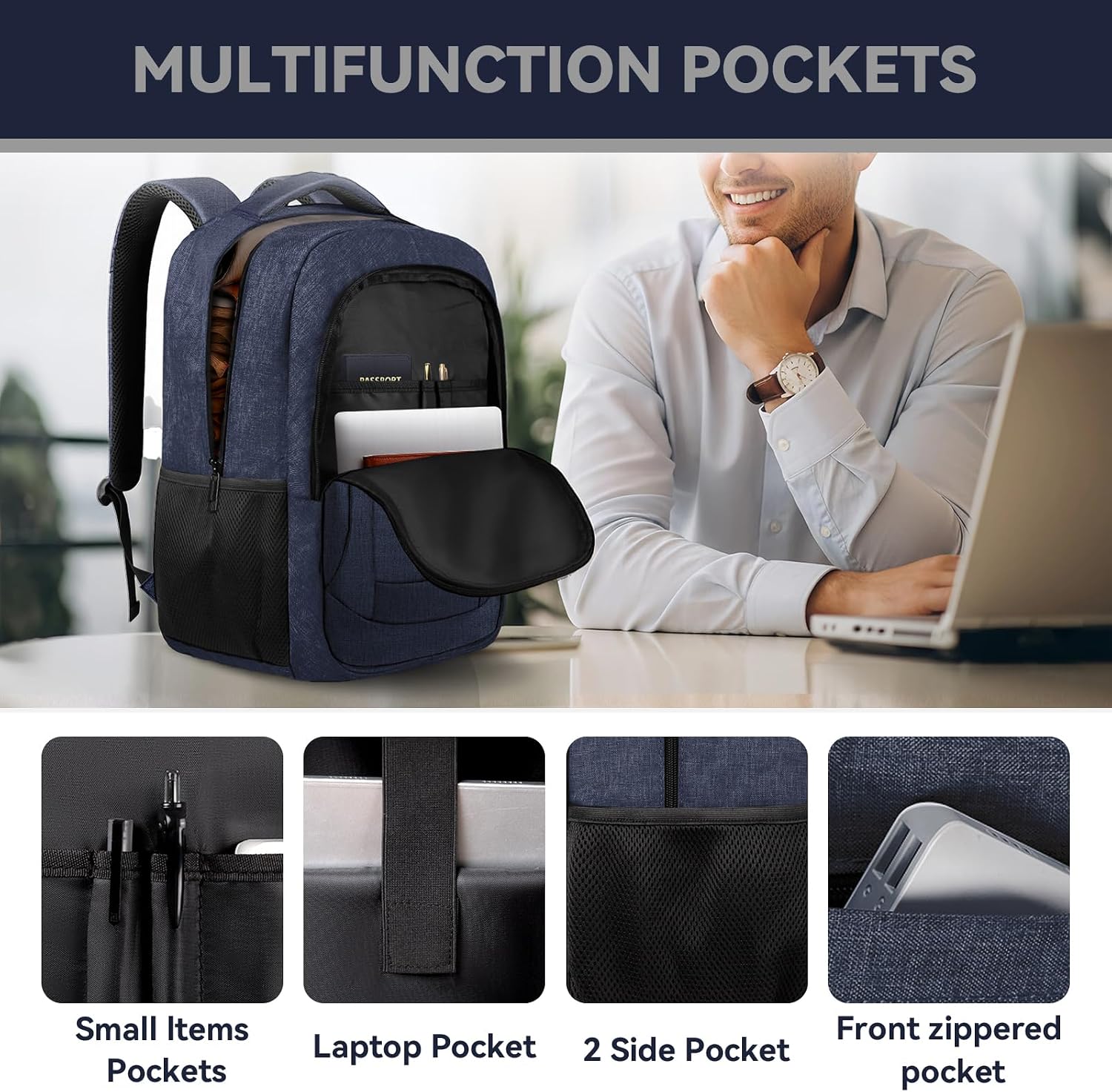 Detalle de AREYTECO Laptop Backpack for 17.3-Inch Laptops