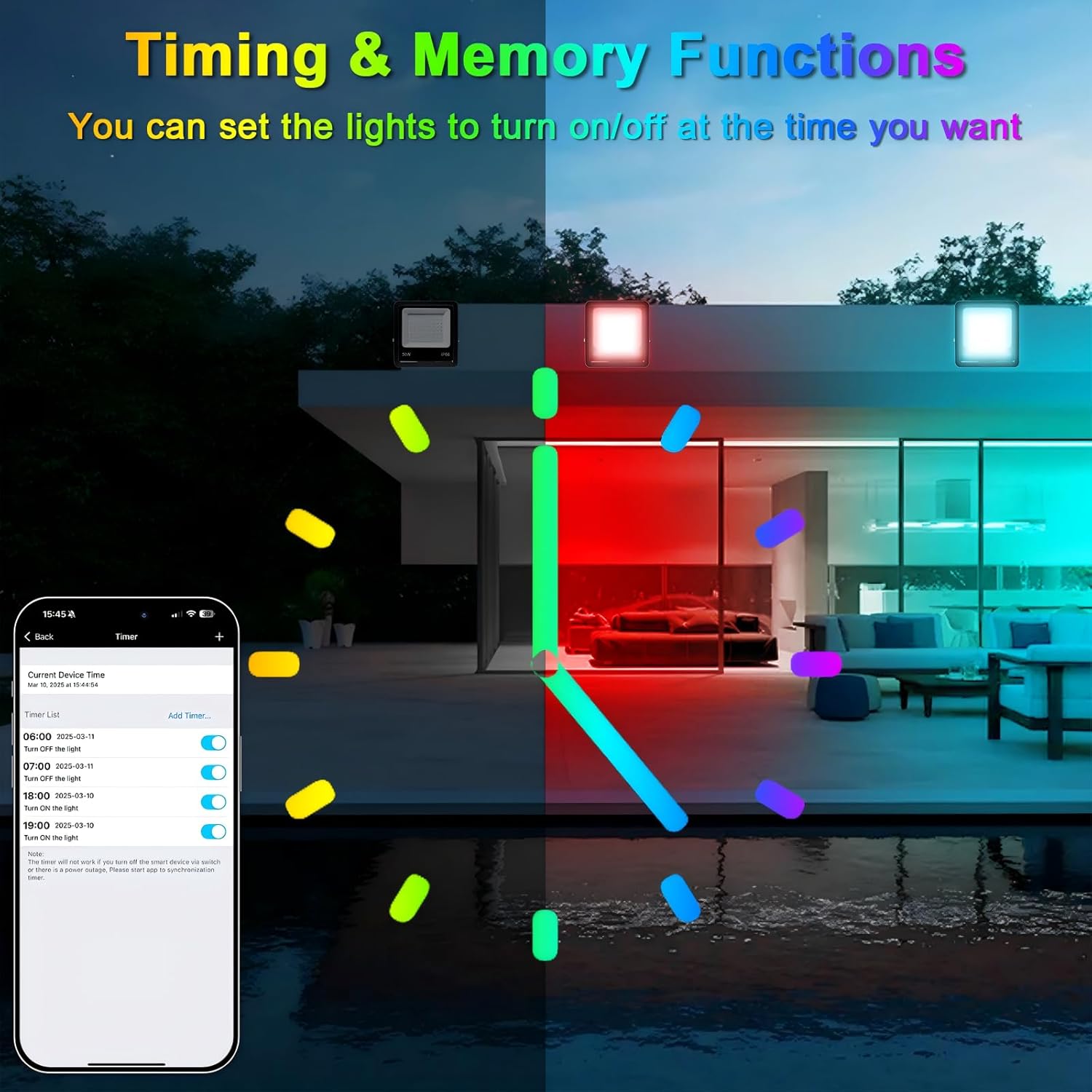 Thumbnail 3 de Indmird RGB LED Strahler 50W mit 360° Fernbedienung, Bluetooth-App & IP66 (Outdoor)