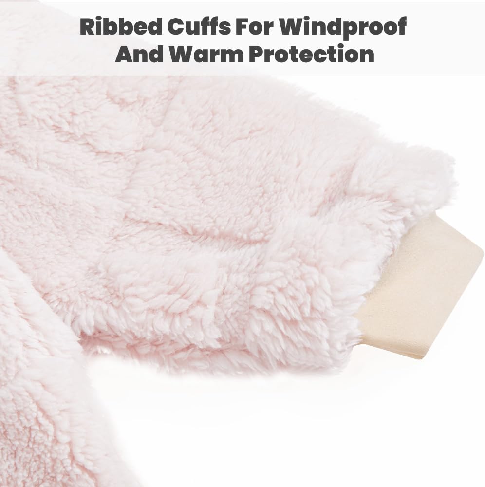 Detalle de JiAmy fleece-set för barn – fluffig tvådelad hemmadräkt, 12 mån–6 år