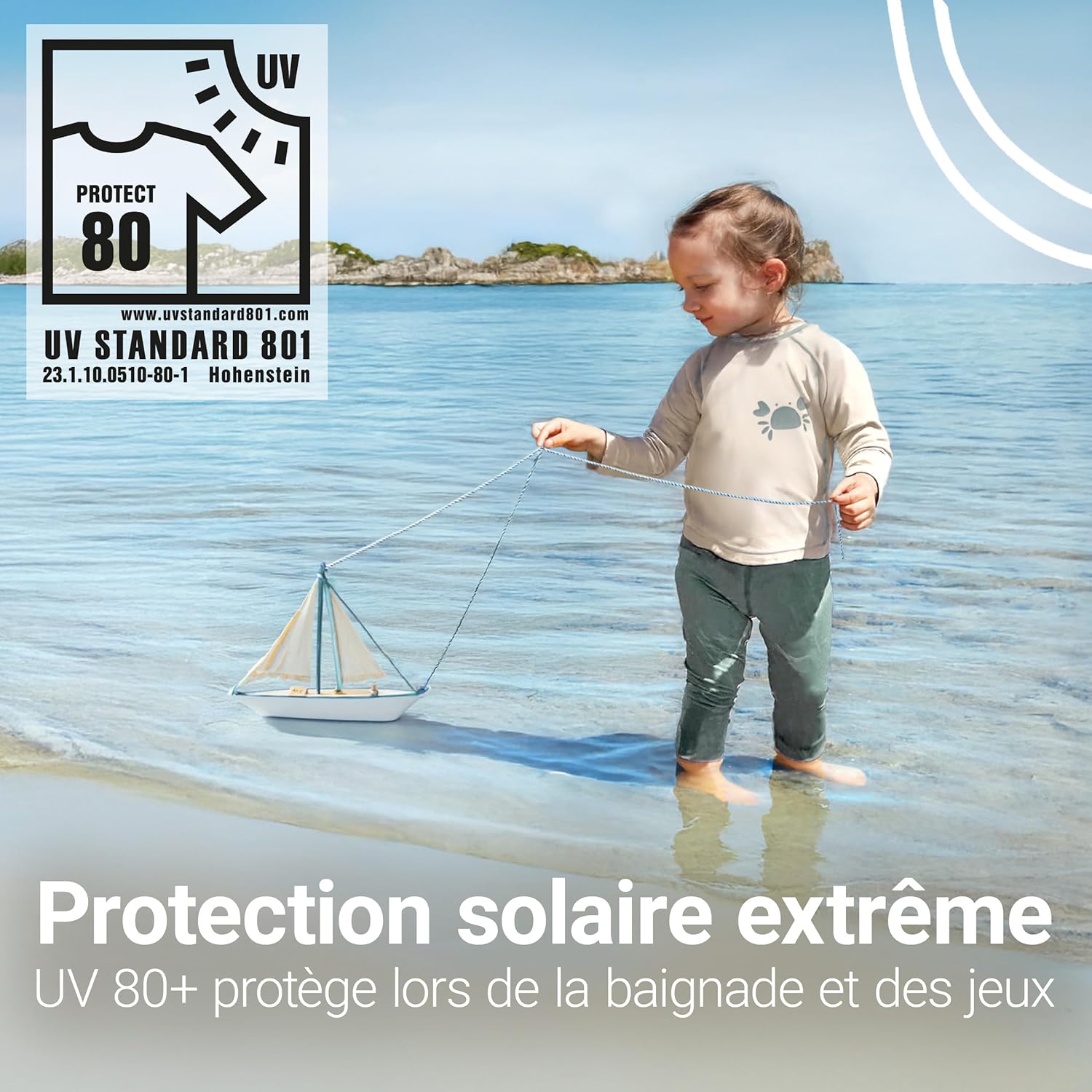Thumbnail 2 de LaLoona Combinaison anti-UV bébé (2 pièces) : T-shirt UV manches longues + short de bain UPF 80+