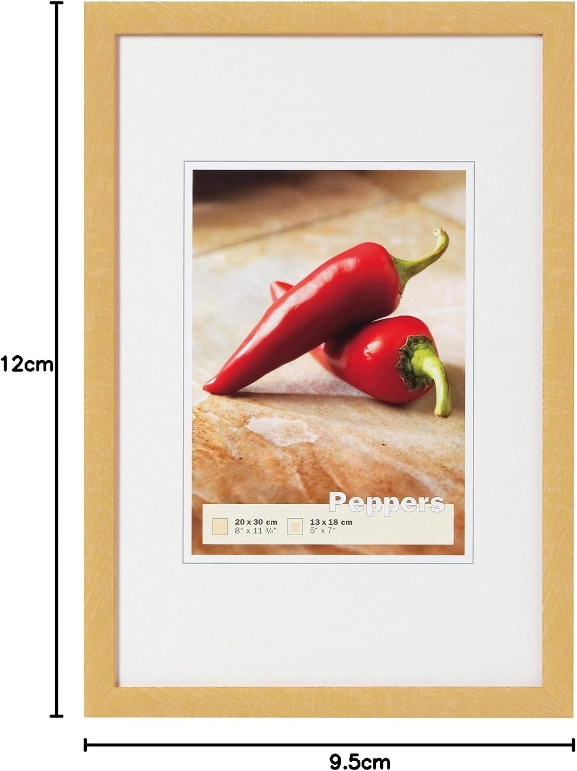 Detalle 1 de Peppers Marco de madera oro 7x10 cm 🖼