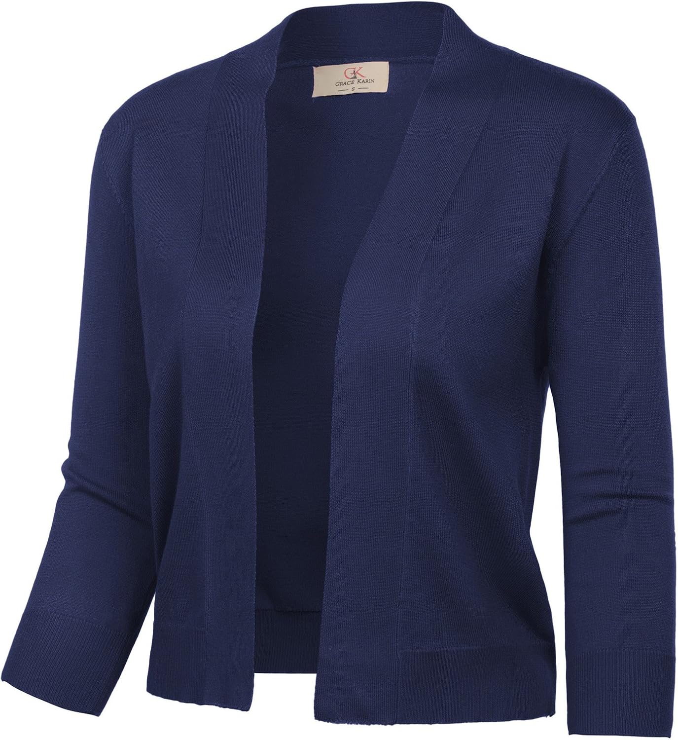 Detalle de GRACE KARIN Women Cardigan Sweaters: Lightweight Cropped Knit with 3/4 Sleeves