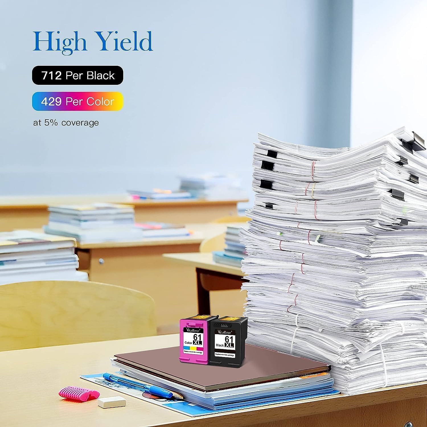 Detalle de Valuetoner 61XL ink cartridges 2-pack đź–¨