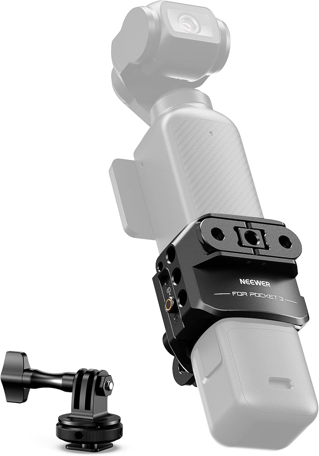 Detalle de NEEWER Pocket 3 Käfig Gimbal Videoaufzeichnung – Aluminium-Adapter für DJI Osmo Pocket 3 (Creator Combo AC009 kompatibel)