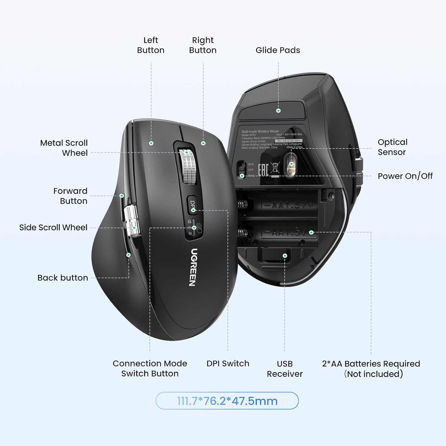 Thumbnail 6 de UGREEN Wireless Mouse 240‑Day Battery
