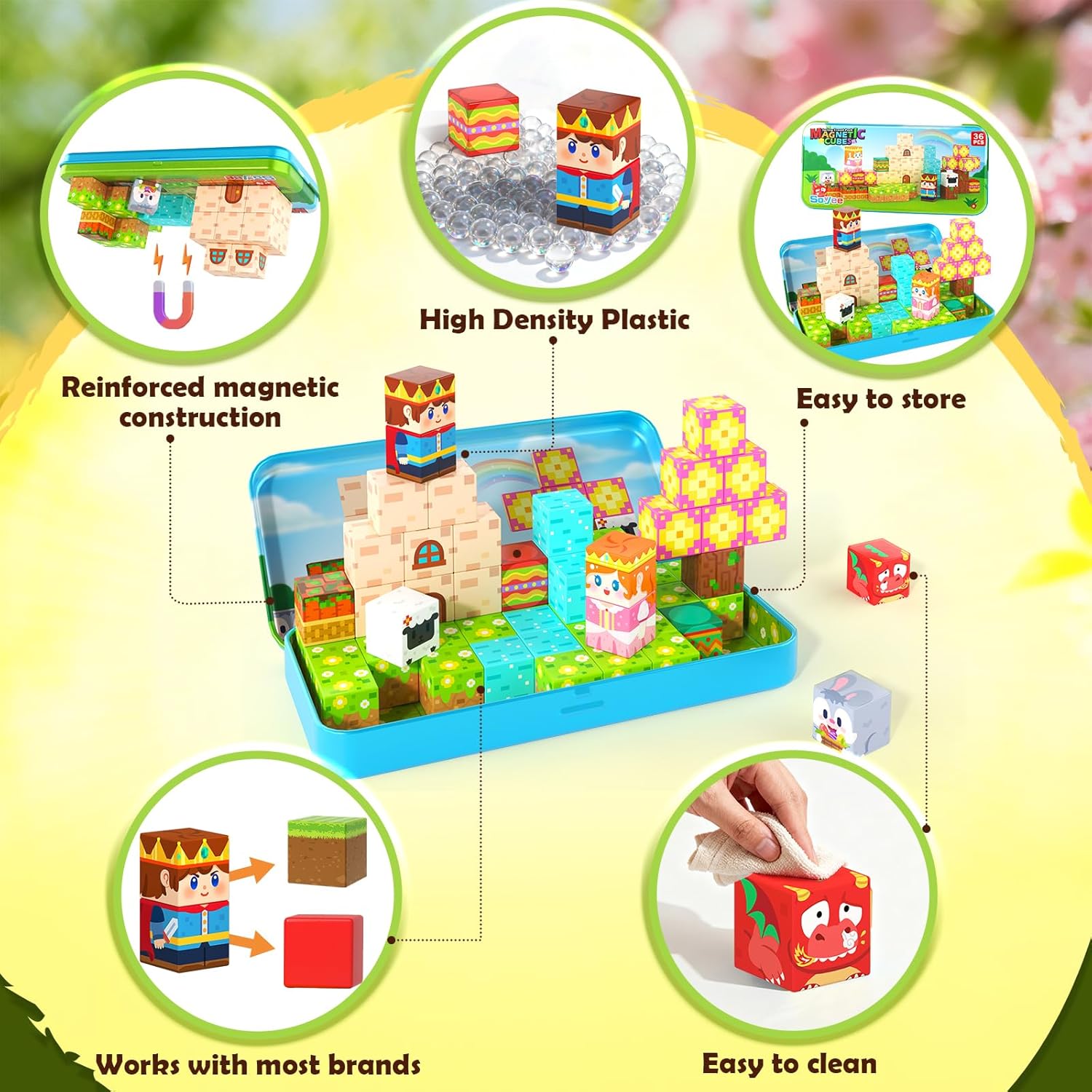 Detalle 2 de Mini Magnetic Blocks Travel Set 36 Pieces
