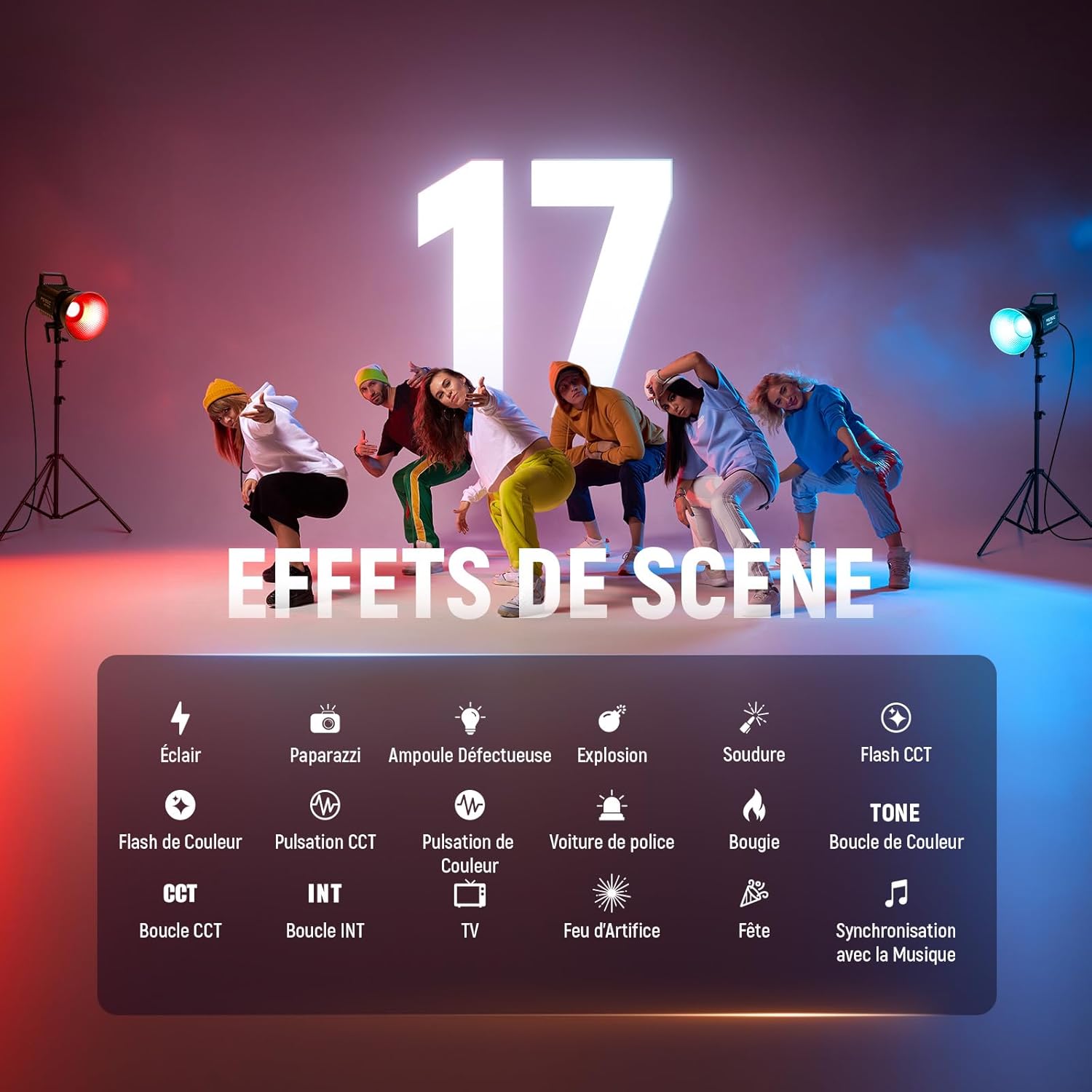 Thumbnail 6 de NEEWER FS150C 130W COB Video Light RGB avec contrôle 2,4G et monture Bowens