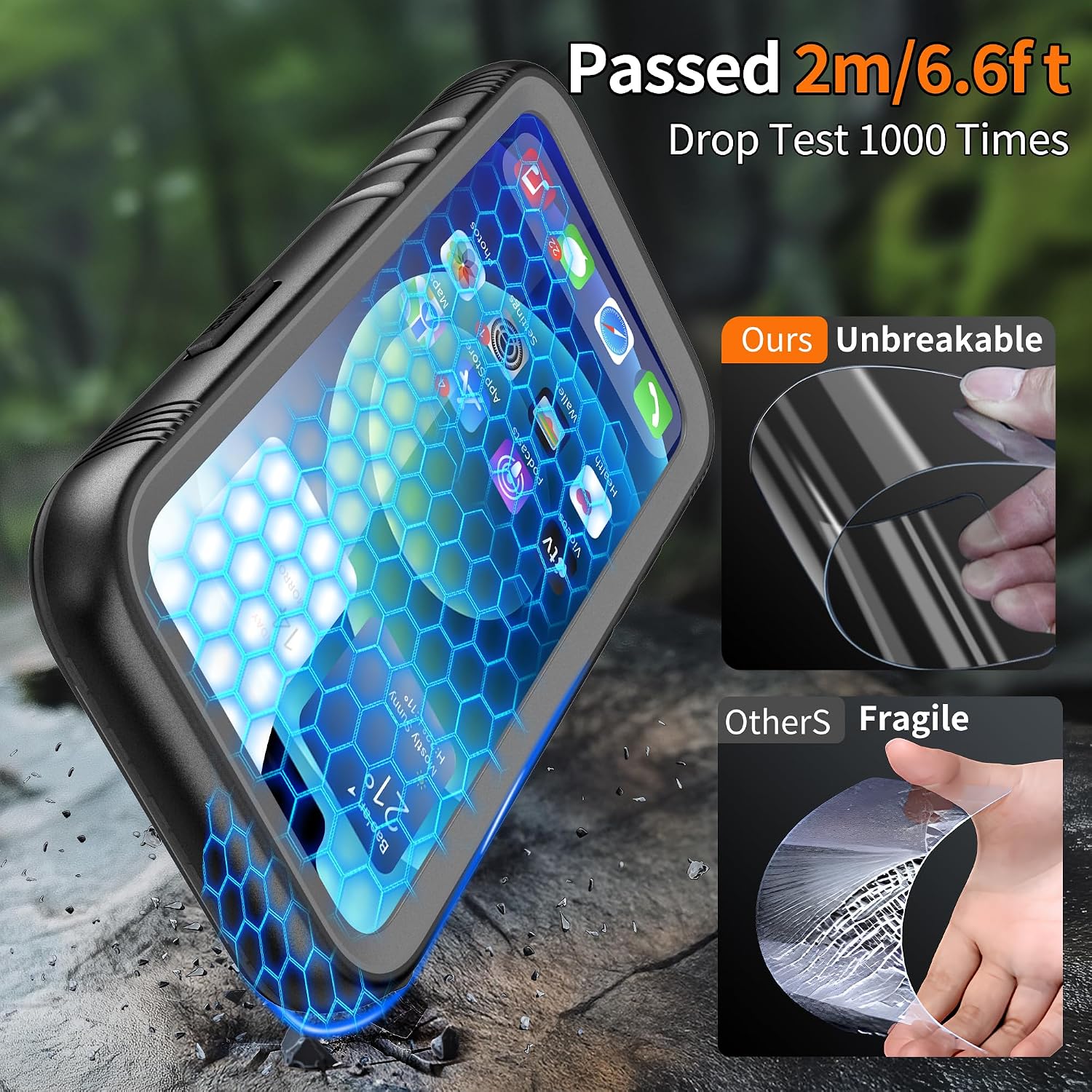 Detalle 2 de Cozycase WPC-11-BK Waterproof 360 Case for iPhone 11, Black TPU