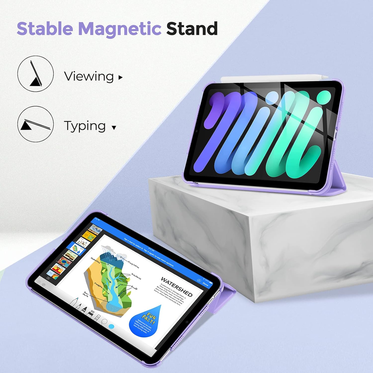 Thumbnail 6 de ProCase Smart Case for iPad Mini 7/6 8.3in Purple