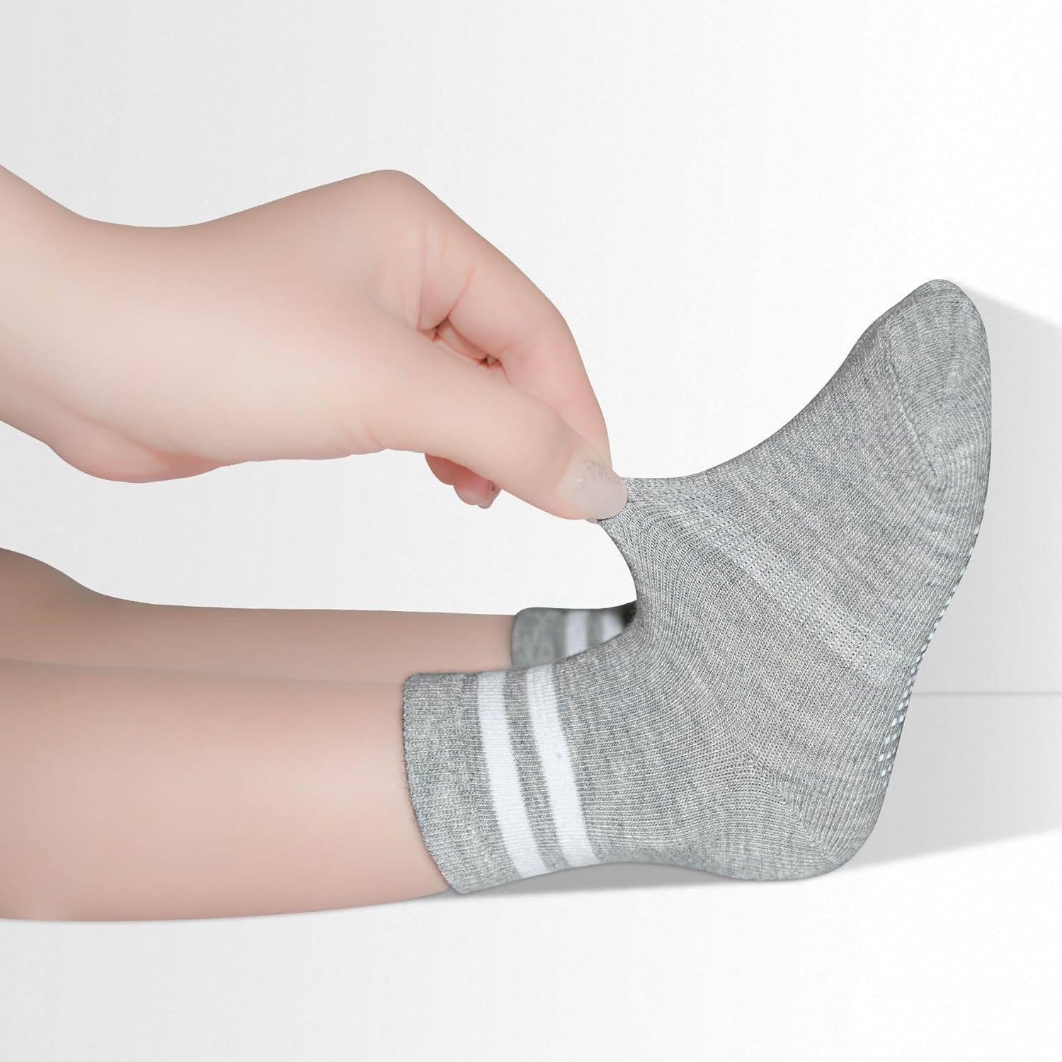 Thumbnail 1 de ARERWA Baby Toddler Grips Socks (12 Pairs) – Non-slip crew socks with silicone dots for kids 0-7 years