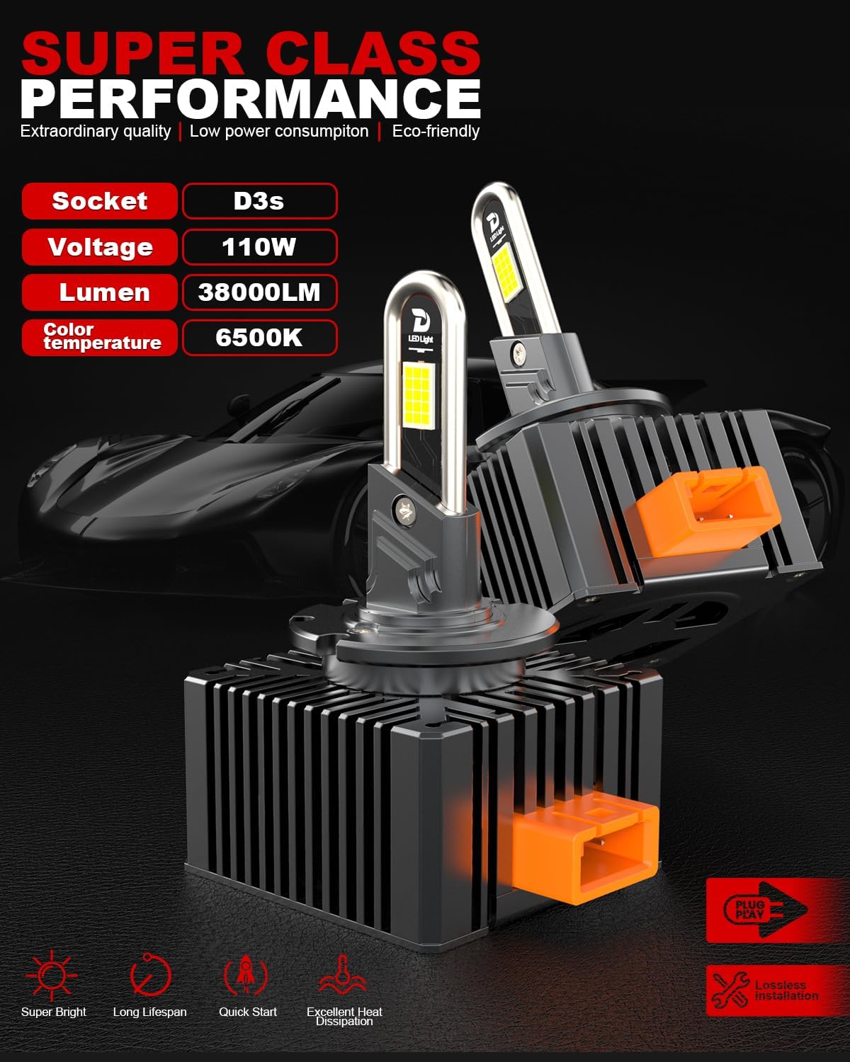 Thumbnail 1 de Tongruiting D3S 110W LED 38000LM 6500K