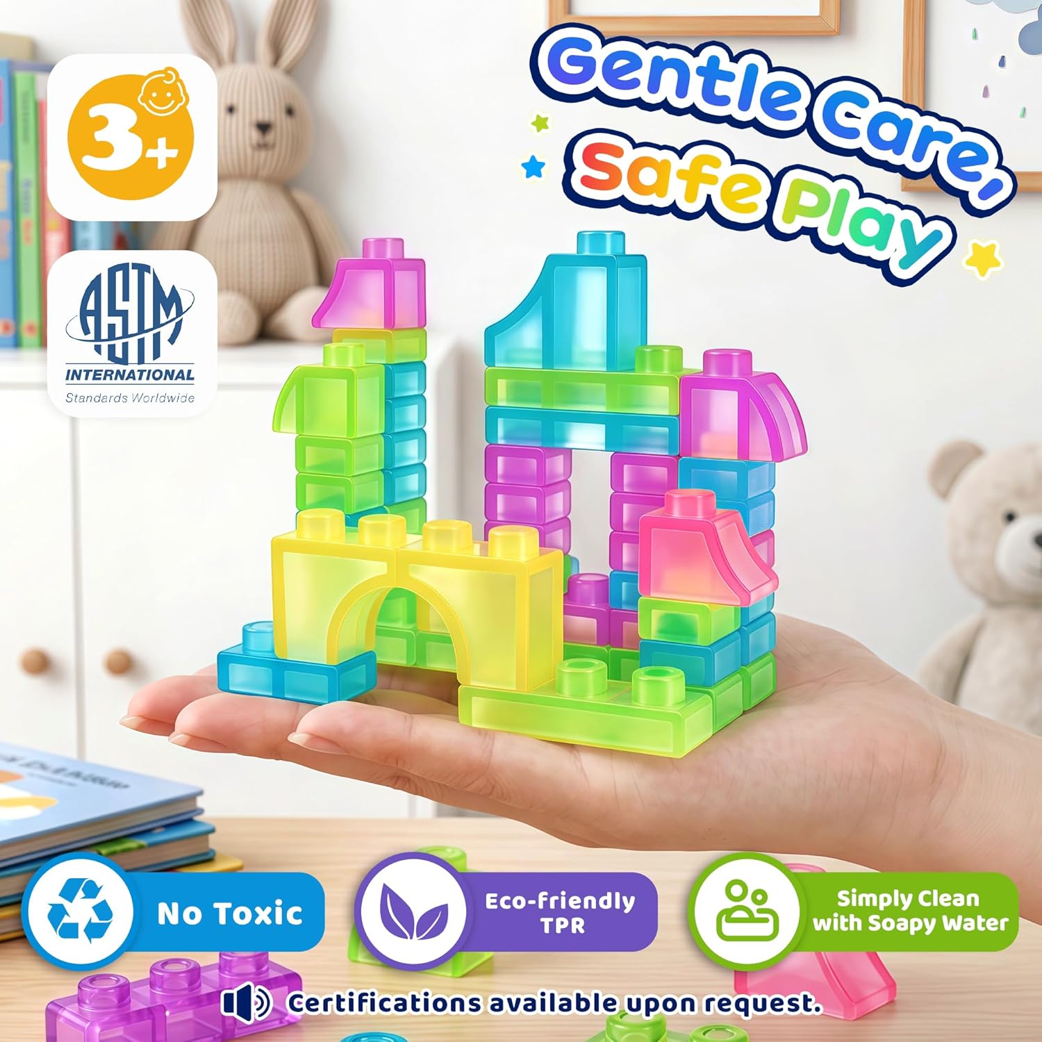 Thumbnail 6 de Dream City 57Pcs Glow in the Dark Building Blocks for Toddlers