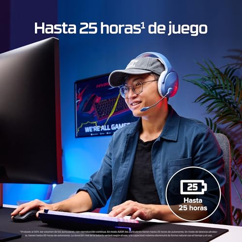 Detalle 2 de HyperX Cloud Jet: Auriculares gaming inalámbricos con conexión dual Bluetooth y USB, micrófono siempre activo