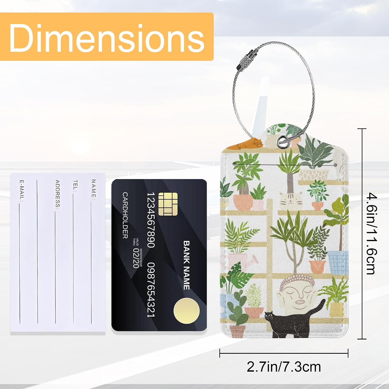 Thumbnail 1 de 2-Pack Luggage Tags for Suitcases with Privacy Cover and Metal Loop
