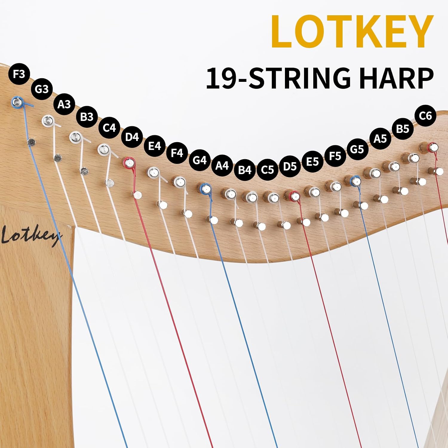 Thumbnail 1 de Lotkey Electric Lyre Harp, 19 Strings