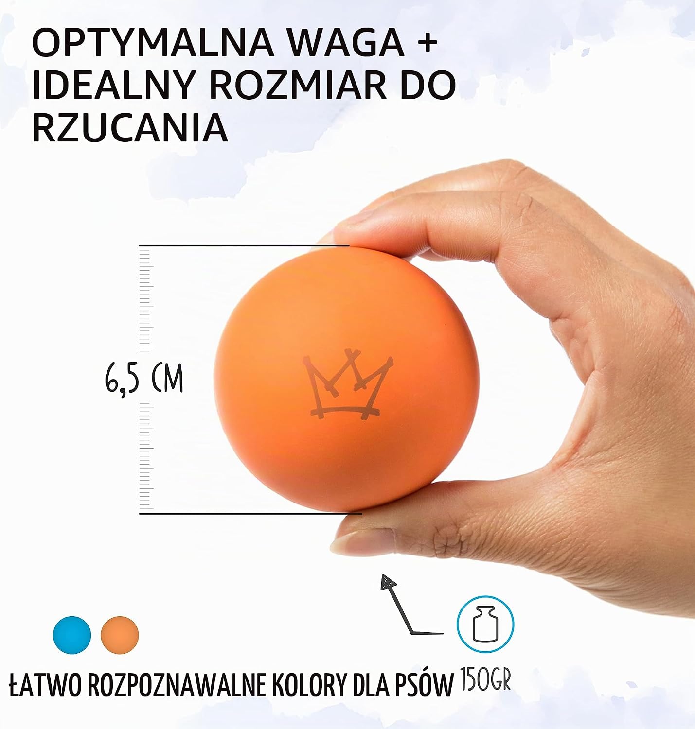 Detalle 2 de Rudelkönig piłka dla psa z naturalnego kauczuku, 6,5 cm, z torbą