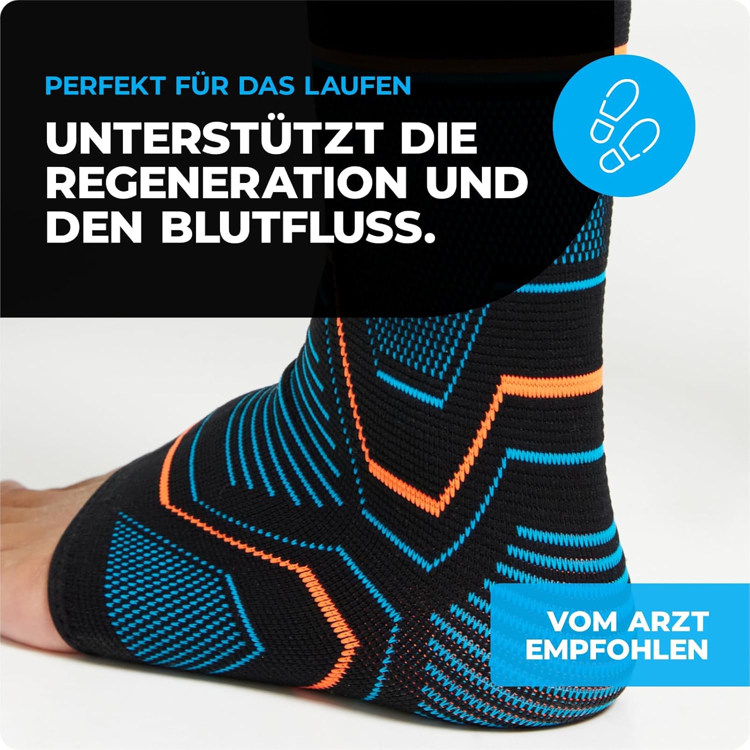 Detalle 1 de VITTO Sprunggelenkbandage – Fußbandage bei Bandschäden, Arthritisausprägungen und Plantarfasziitis (M) mit Riemen