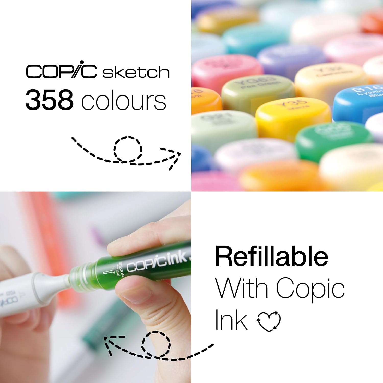 Detalle de Copic Sketch 13 Light Suntan alcoholmarker met penseelpunt en medium punt