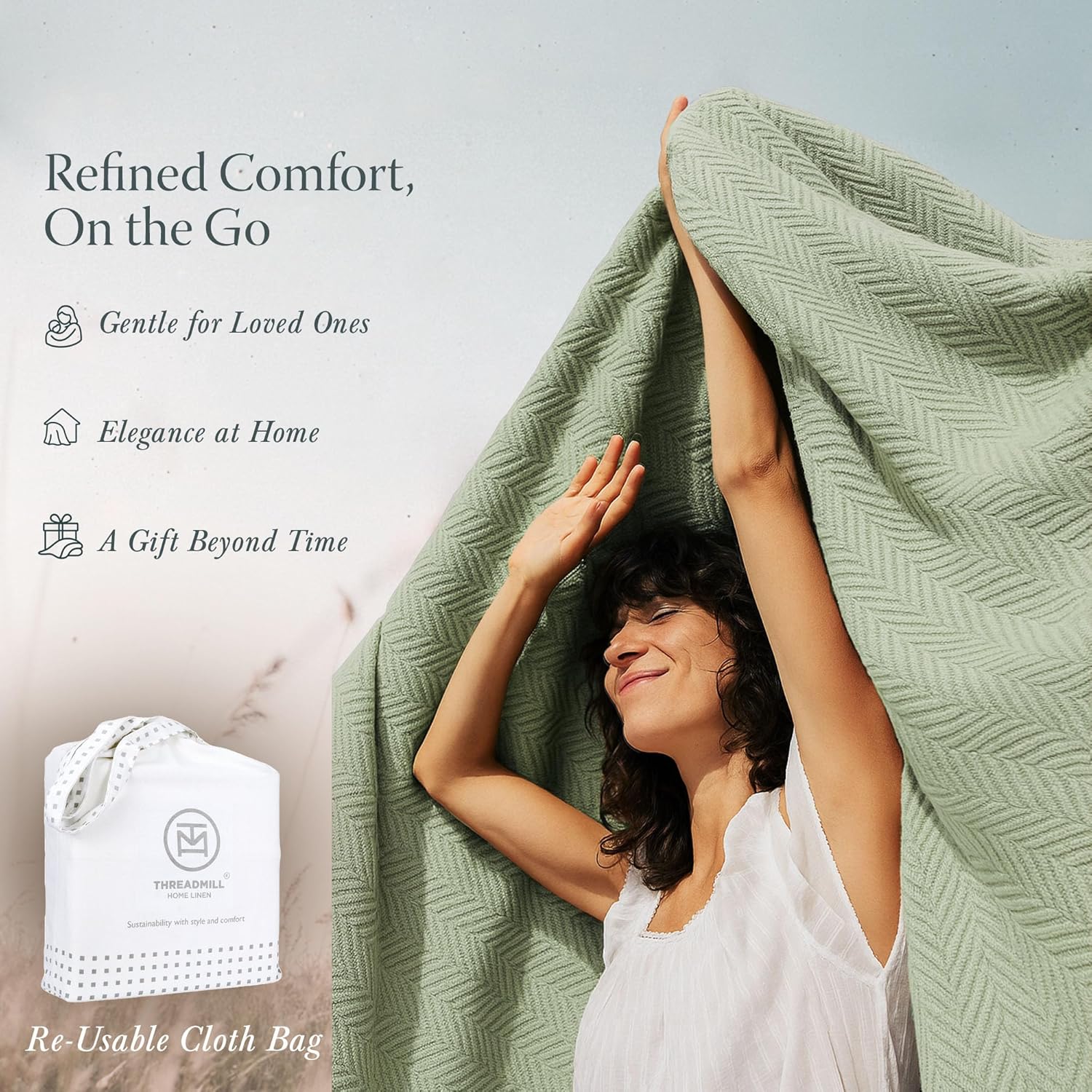 Thumbnail 6 de Threadmill Luxury Cotton King Size Blanket