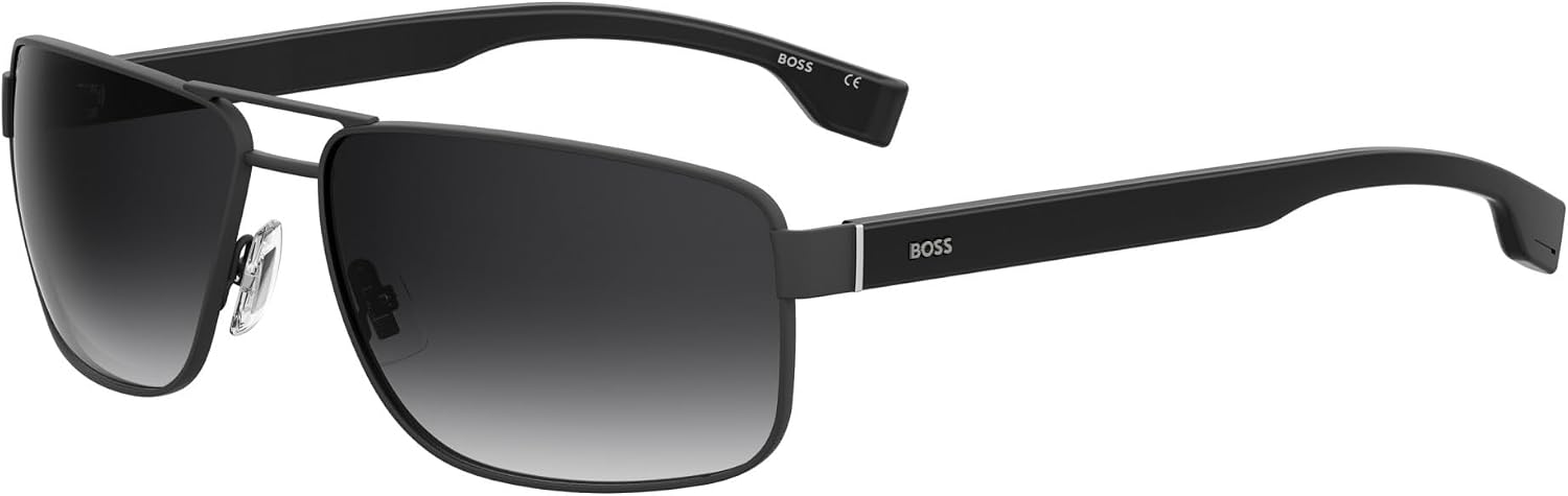 Detalle de BOSS 1035/S Men's Metal Sunglasses, Matte Black, Grey Shaded, 64/15/140