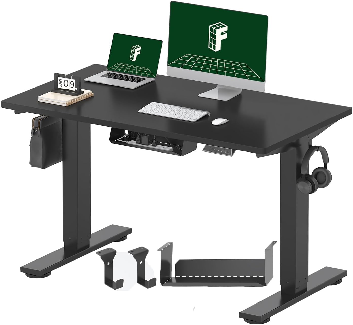 Detalle de FLEXISPOT E1 Plus One-Piece Electric Standing Desk 120 x 60cm – Black