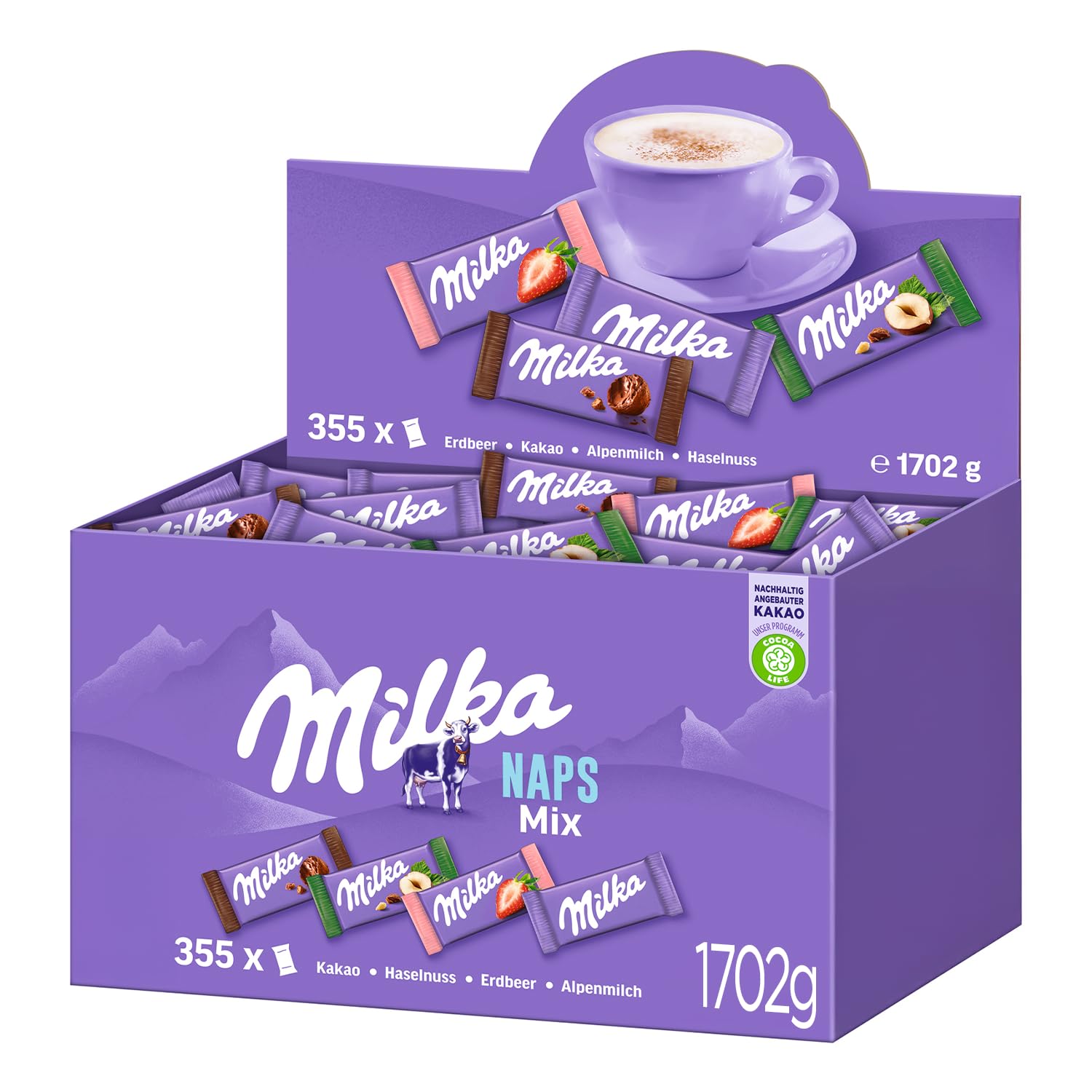 Thumbnail 3 de Milka Naps Alpenmilch – Mini-Schokoladentäfelchen 1 x 1,7 kg