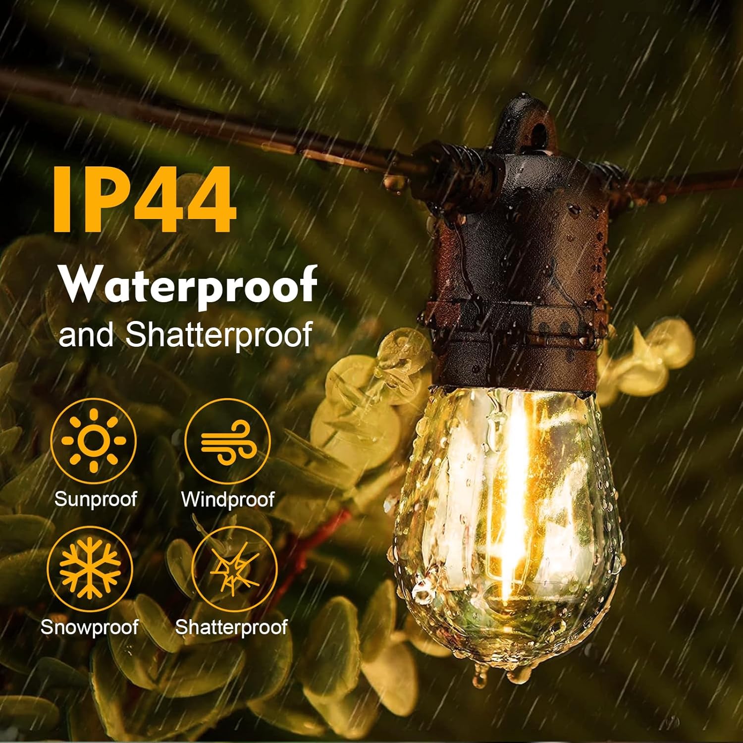 Detalle 2 de GvvooHome S14 outdoor LED string light bulbs
