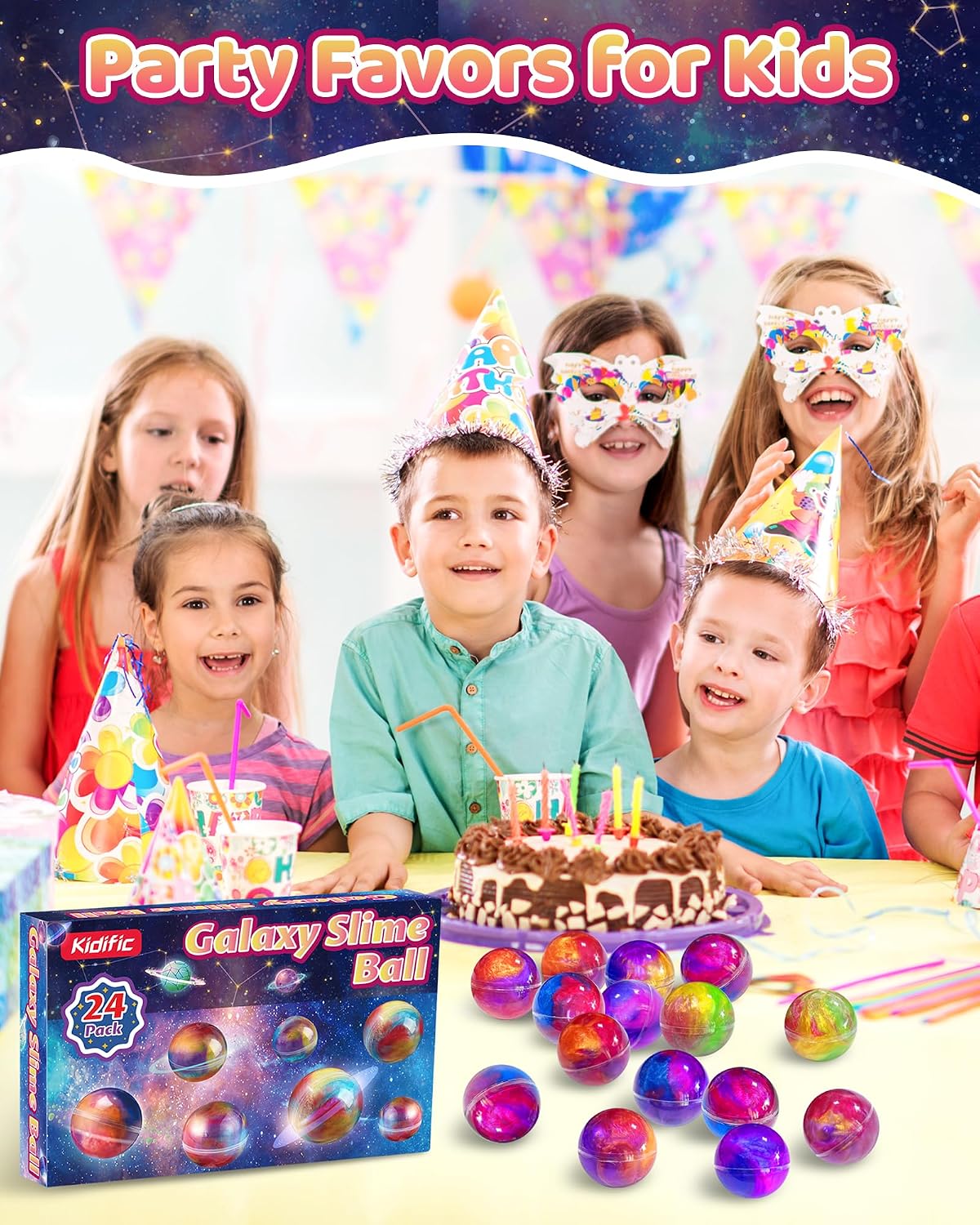 Thumbnail 2 de Galaxy Slime 24-Pack Party Favors