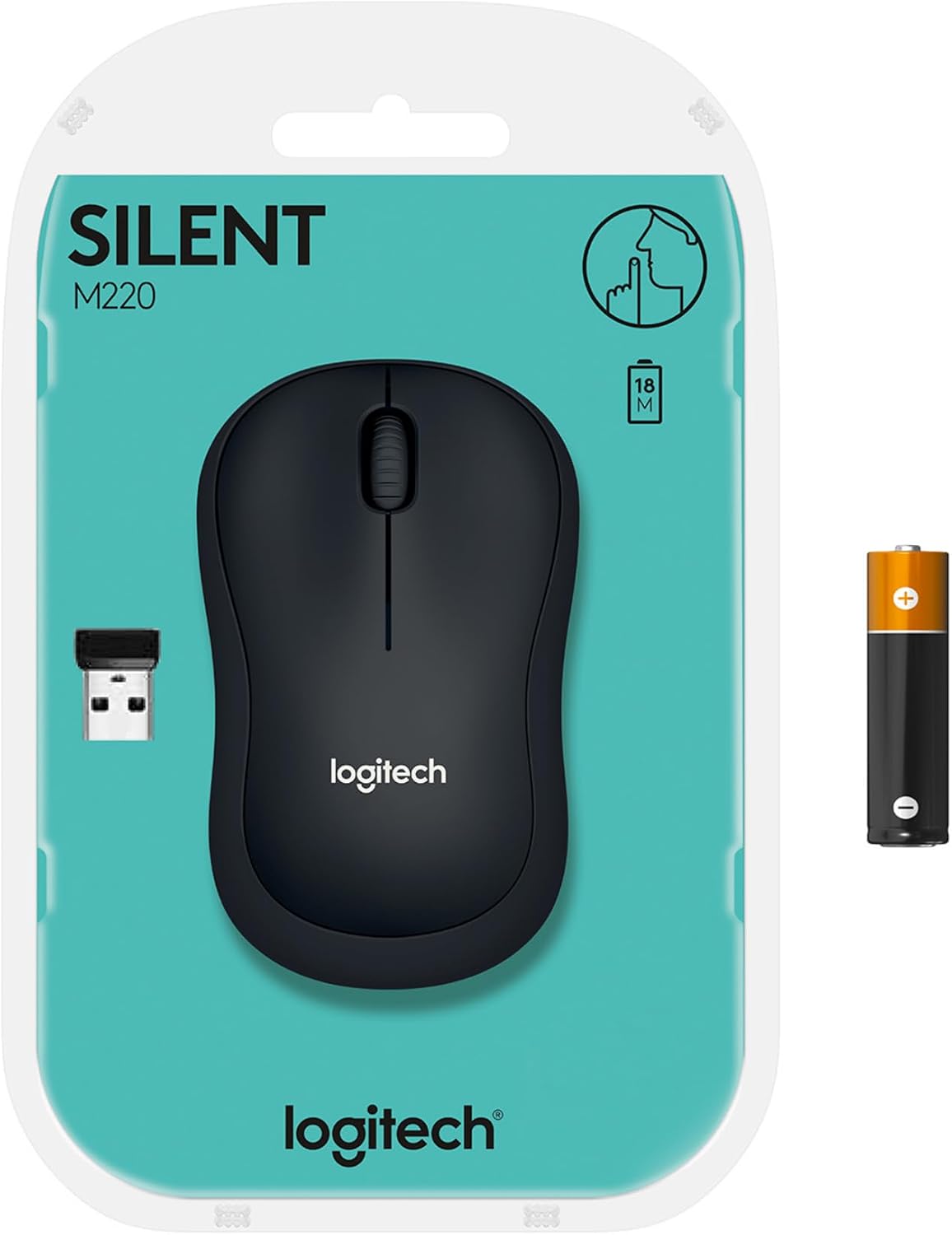 Detalle de Logitech M220 Silent Kabellose Maus – leise, zuverlässig und kompakt