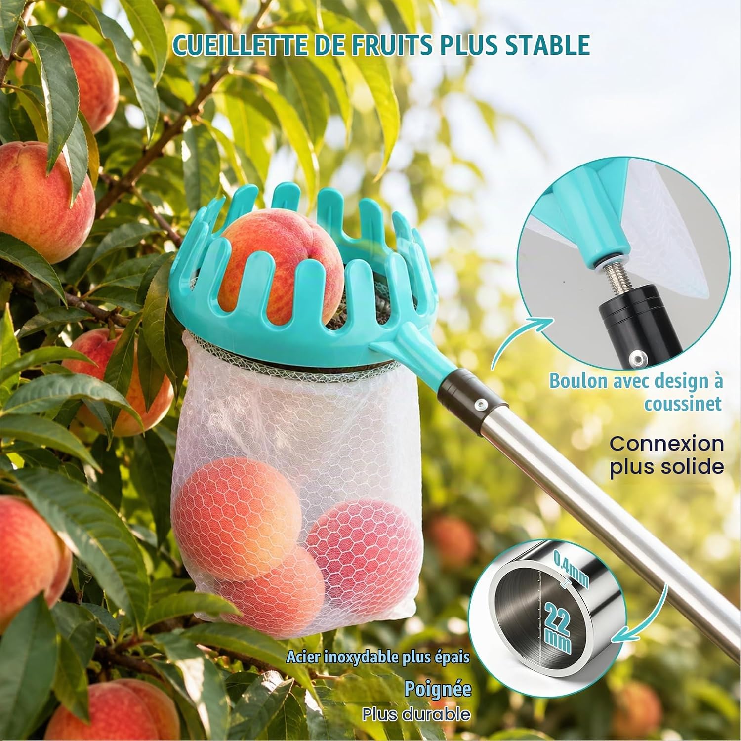 Thumbnail 4 de Scalnuvyyh ZGQ2.2M-11305683 fruitplukker met steel tot 2,2 m en netzak