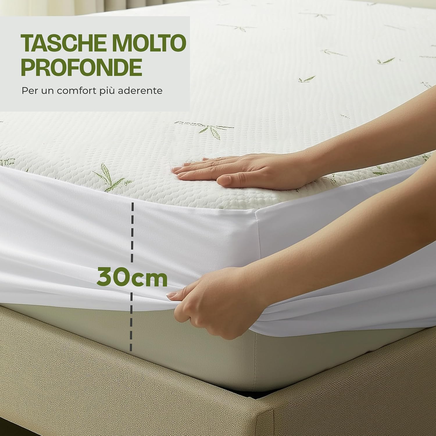 Thumbnail 6 de Utopia Bedding Coprimaterasso Matrimoniale Impermeabile 140x200x30 cm – OEKO-TEX, traspirante, lavabile