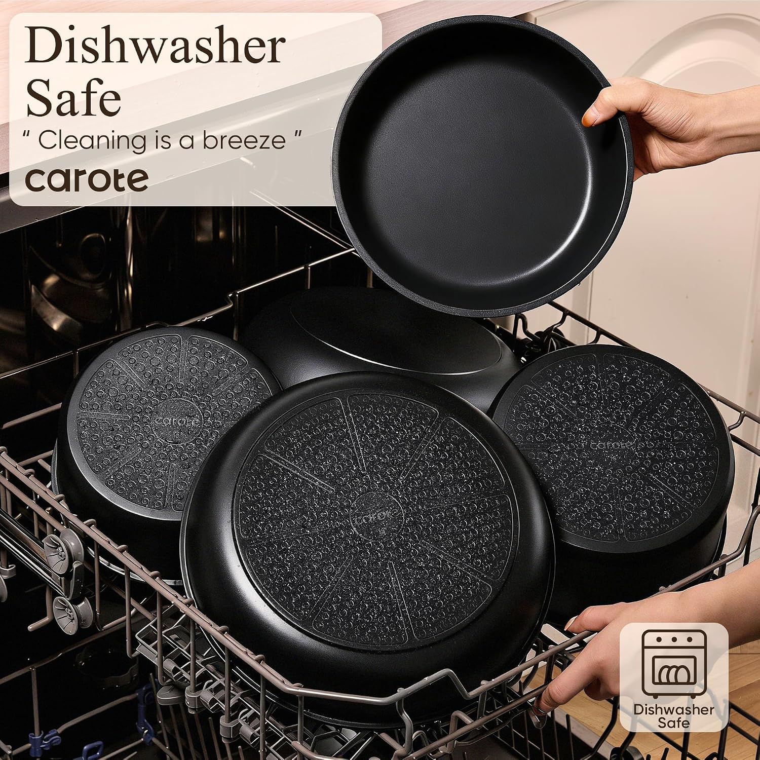 Thumbnail 4 de CAROTE 21-Piece Ceramic Cookware Set: Nonstick, Detachable Handle, Induction Ready
