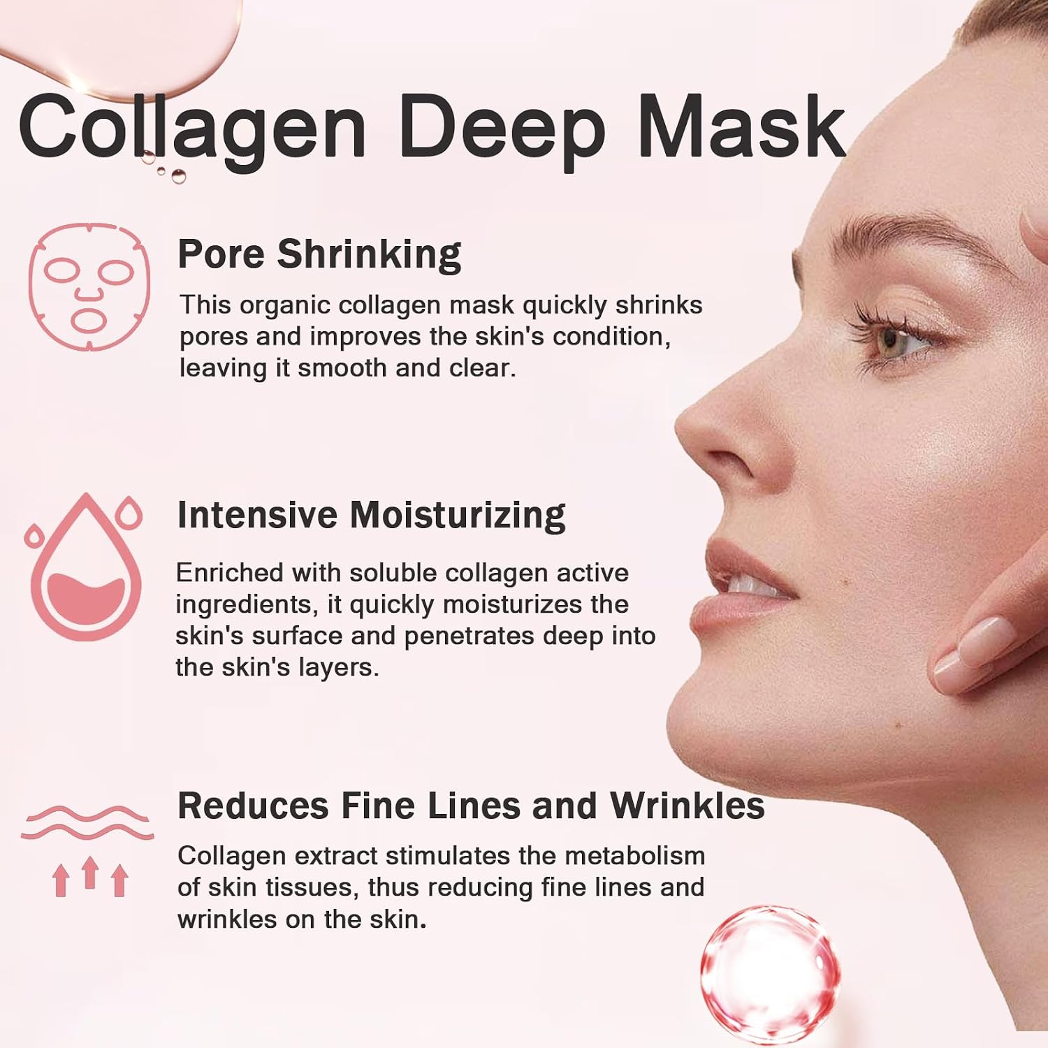 Detalle 2 de Maschere viso al collagene da 4 pezzi