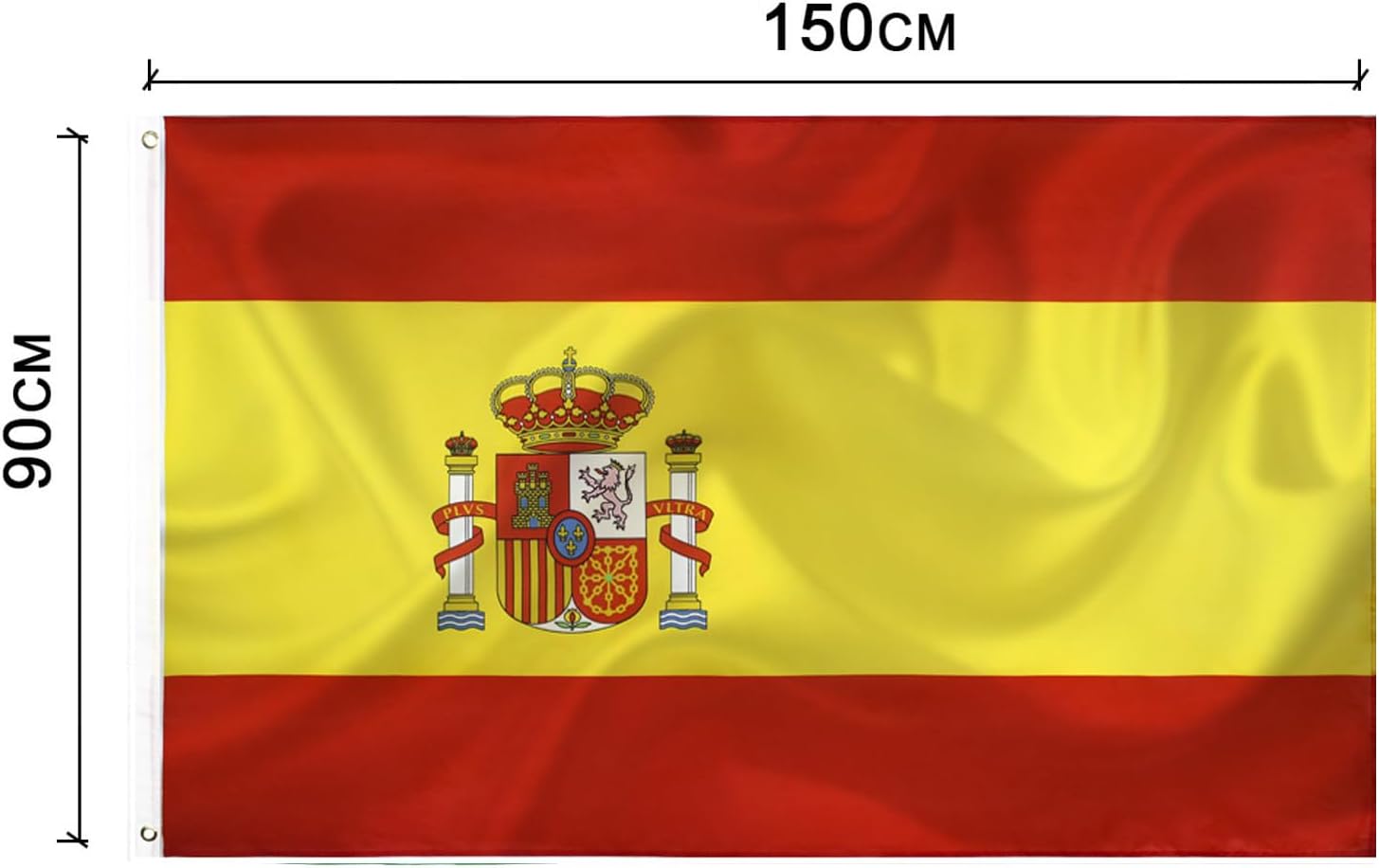Detalle de TCTOHZNG ljnl002 Spaanse vlag 90 x 150 cm van polyester met 2 metalen ogen