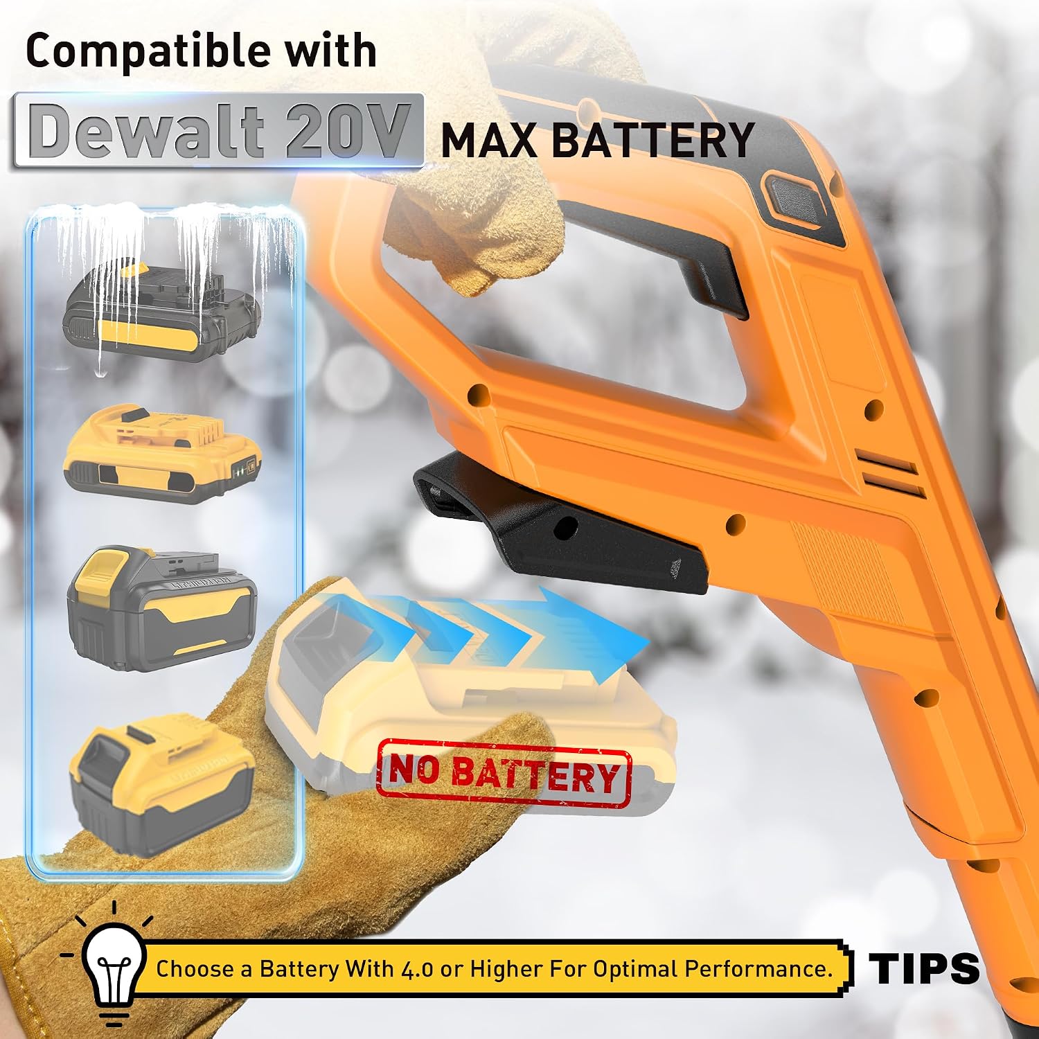 Detalle de Wireless 12-inch snow shovel with directional plate