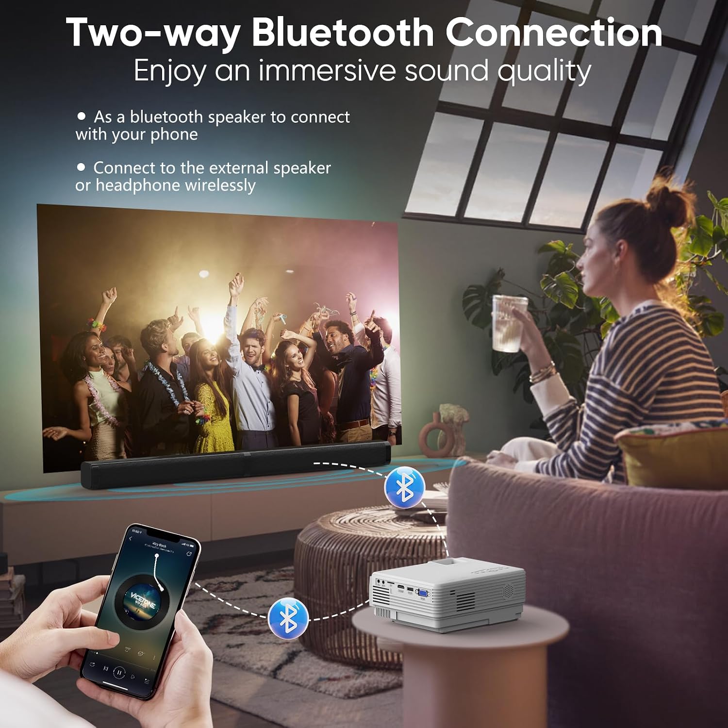 Thumbnail 2 de Mini WiFi Bluetooth Projector 1080P 📽