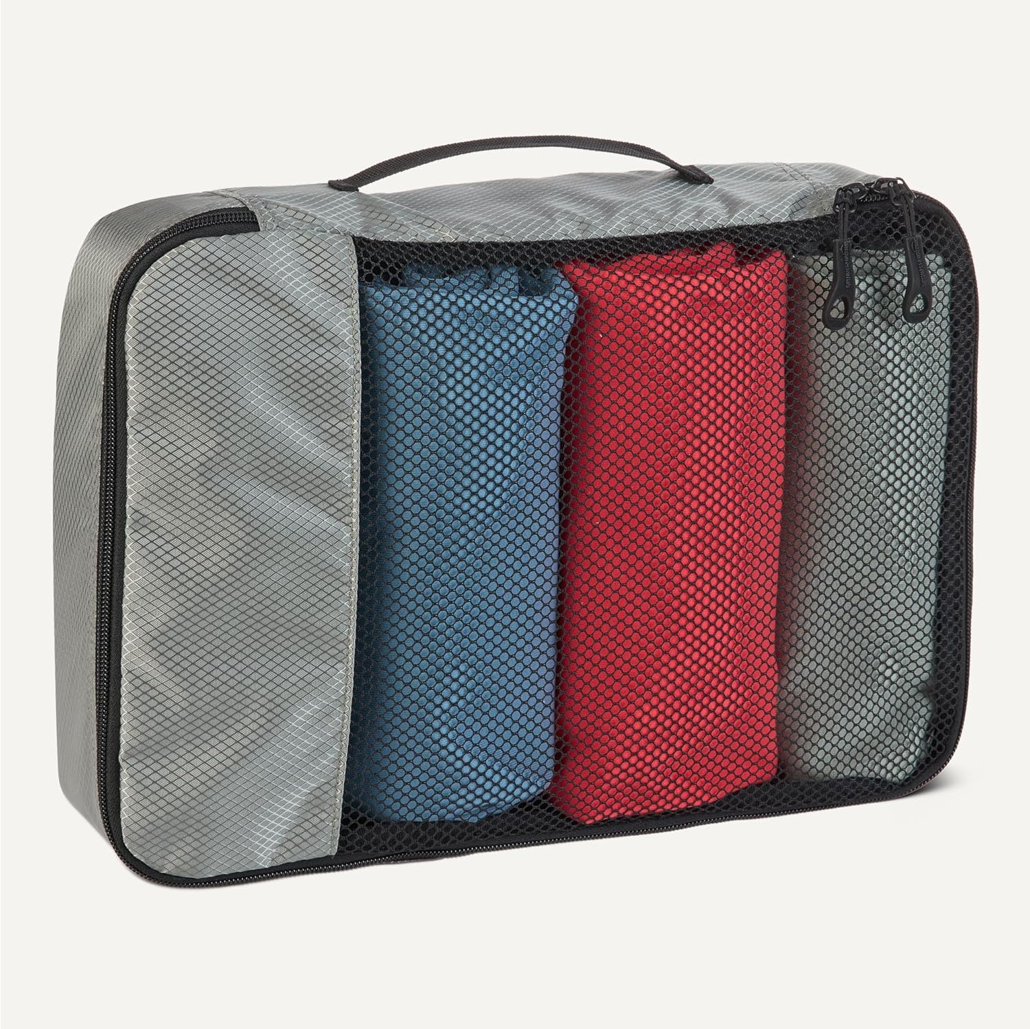 Detalle 2 de Amazon Essentials juego de 4 cubos para viaje con doble cremallera y panel de malla (gris)