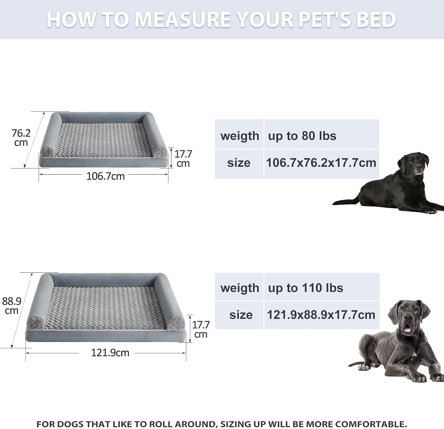 Detalle de Quilmfoam Large Dog Bed with Orthopaedic Support and Removable Washable Cover