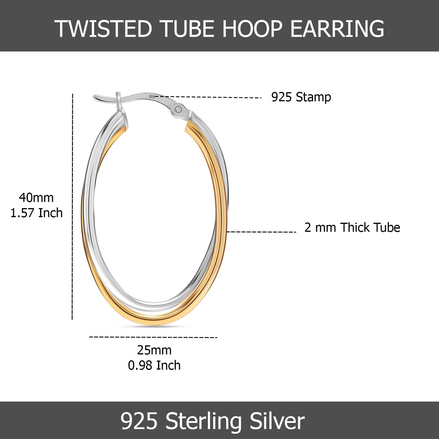 Thumbnail 4 de LeCalla Sterling Silber Creolen 40 mm
