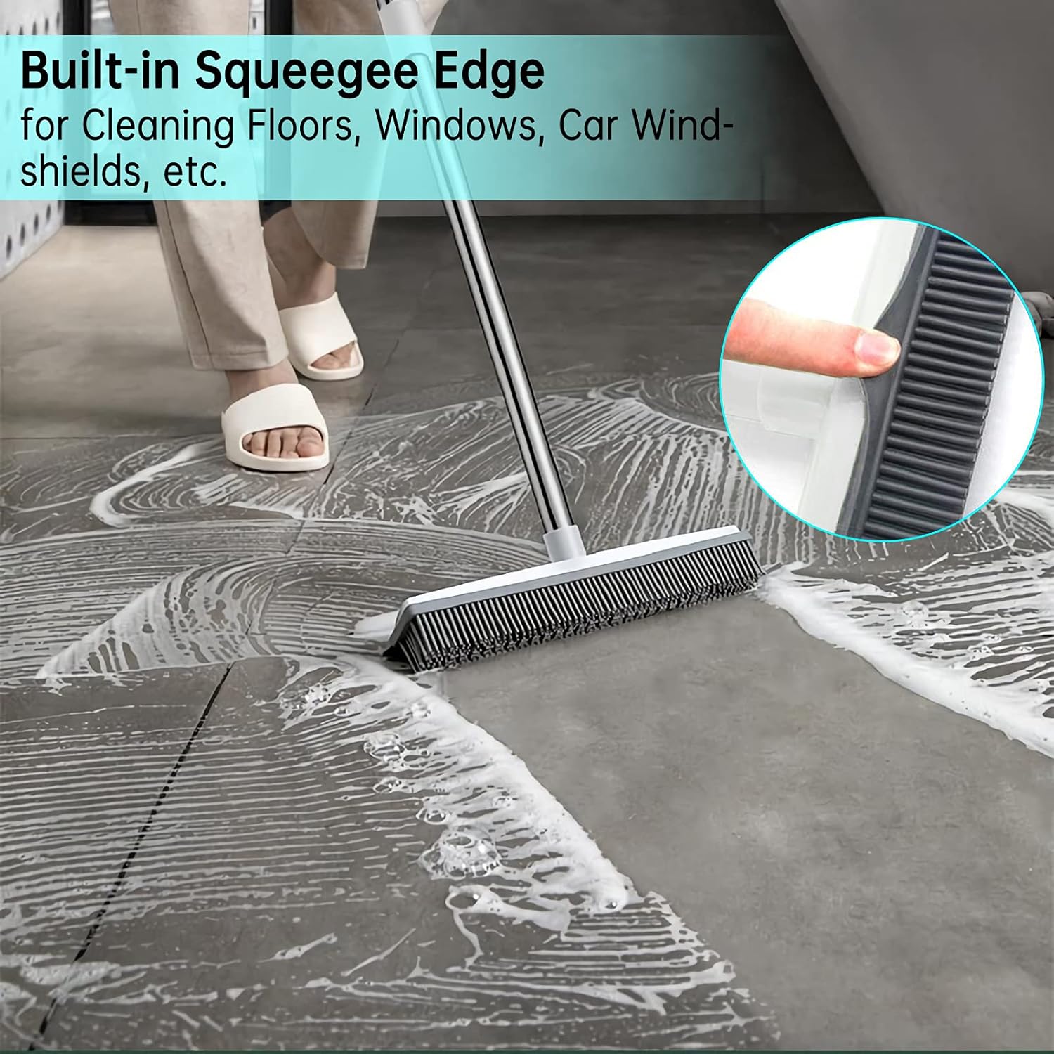 Thumbnail 2 de 2 in 1 Rubber Broom with Squeegee Edge