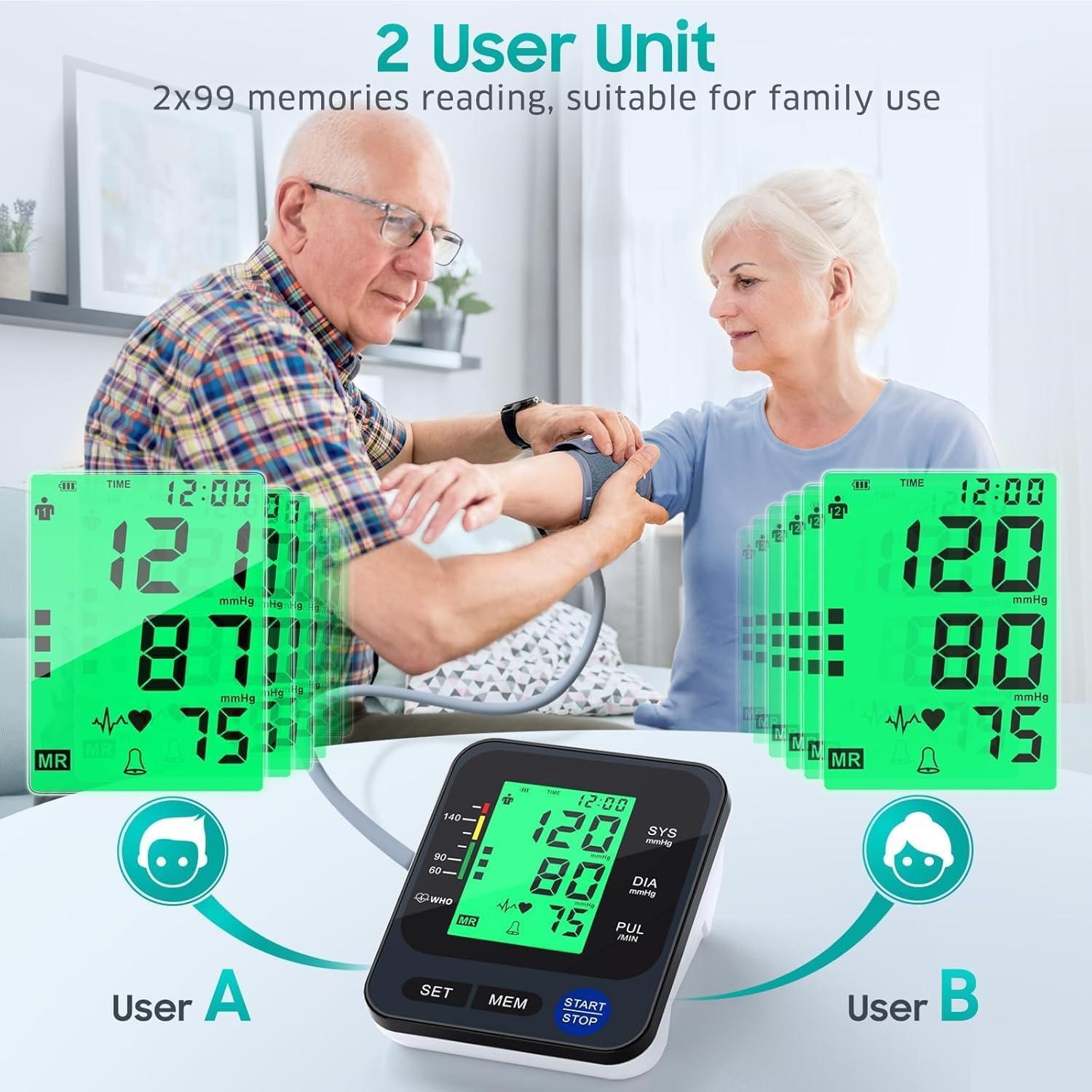 Thumbnail 2 de Automatic Blood Pressure Monitor with 22–42 cm Cuff