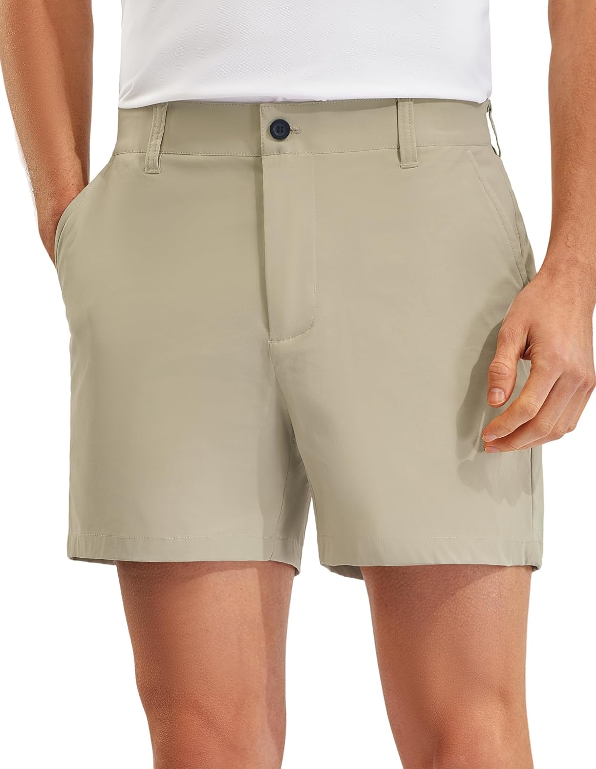 Detalle de PULI Golf Shorts for Men, Relaxed Fit Stretch 5-Inch Inseam (Waterproof, Quick-Dry & UPF 50+)