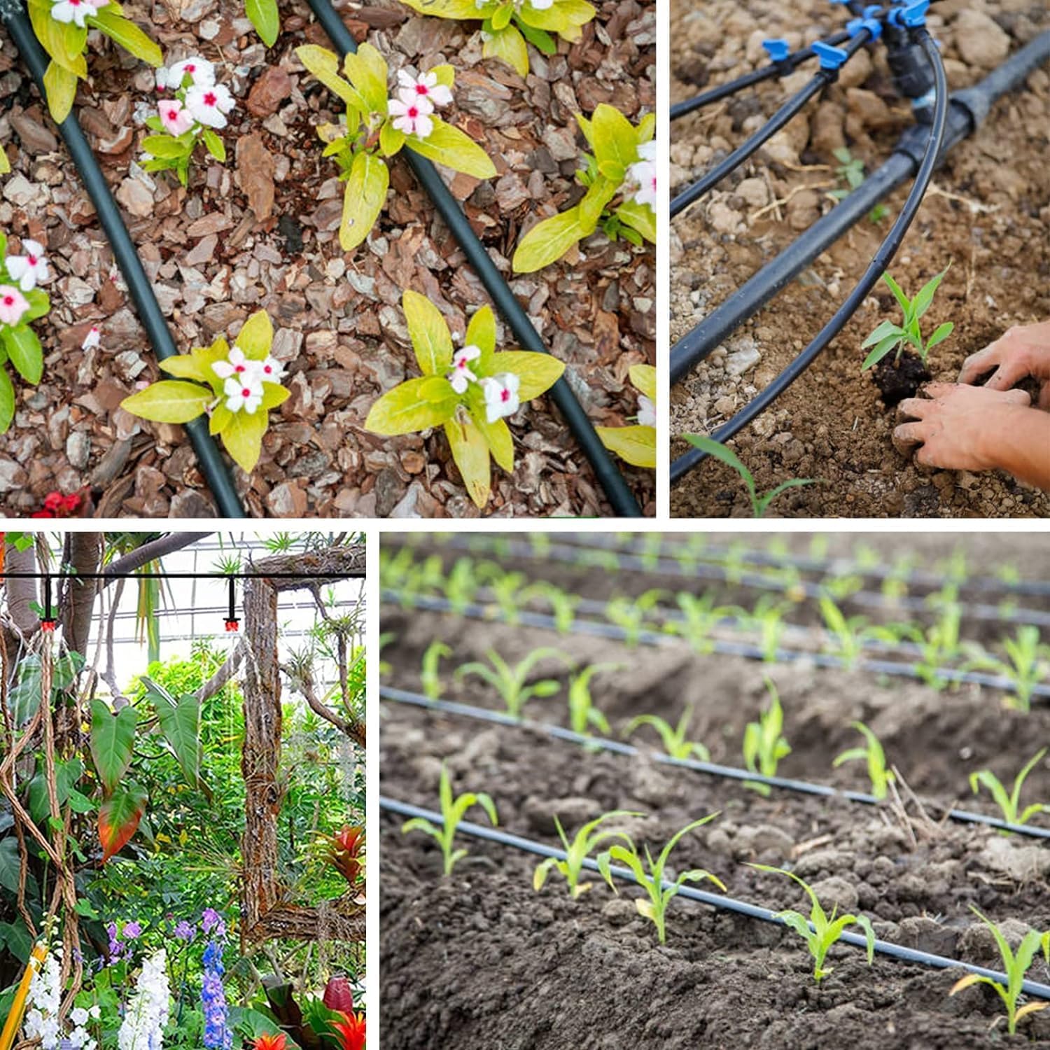 Detalle de Tesmotor Micro Drip Irrigation Tube 4mm ID / 6mm OD, 20M UV‑Proof PVC Hose for DIY Irrigation