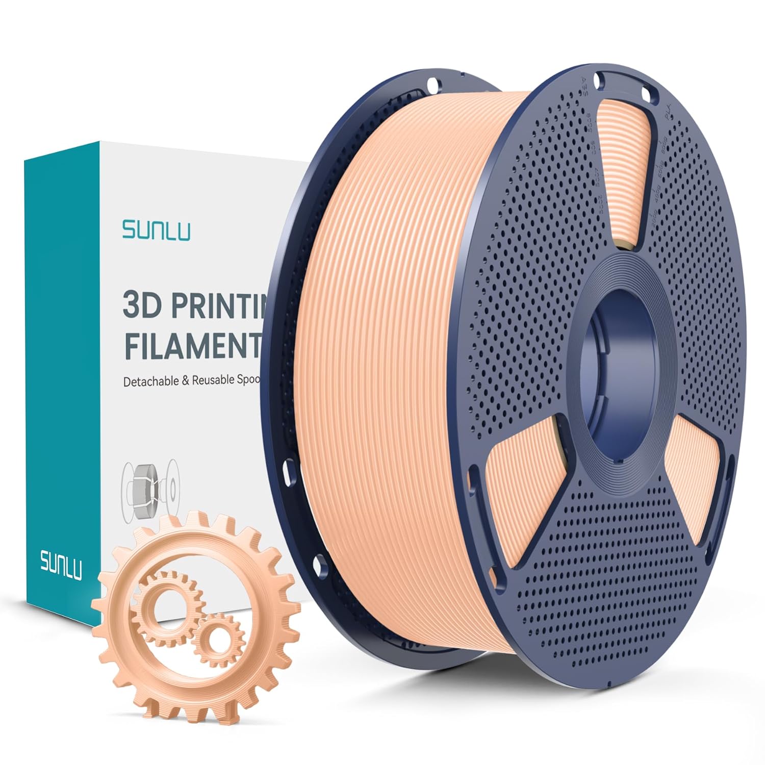 Detalle de SUNLU PLA+ Filament 1.75mm – Verbesserte Haltbarkeit und hohe Festigkeit, 1 kg Spule, Hautfarbe