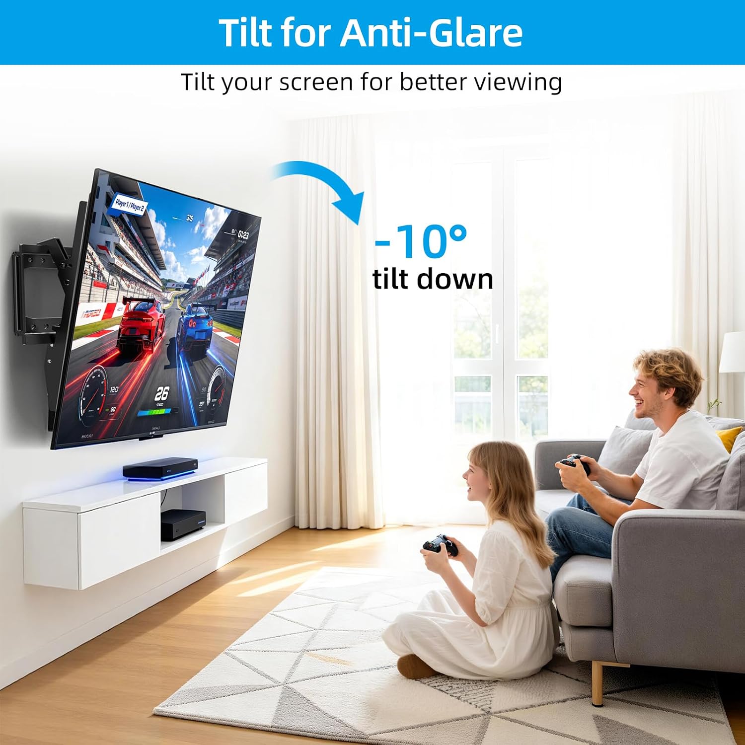 Detalle de HOME VISION HV9401 Tilt TV Wall Mount for 26-65 Inch TVs (VESA 100x100 to 400x400, 99 lbs)