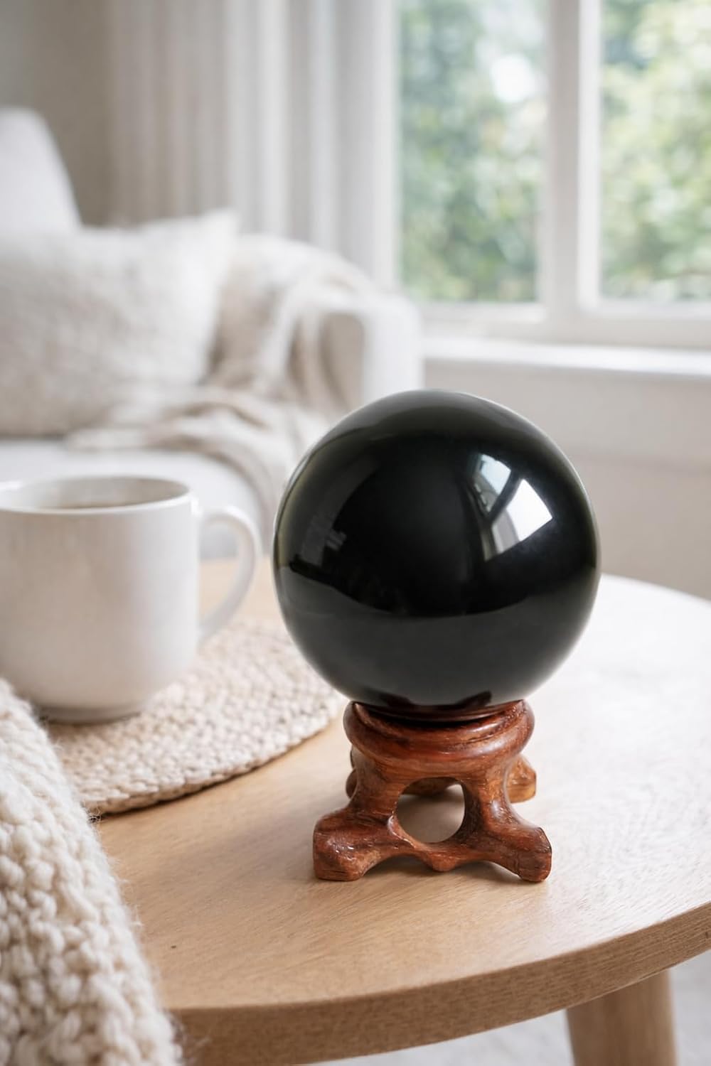 Detalle 2 de Black Obsidian 90 mm crystal ball
