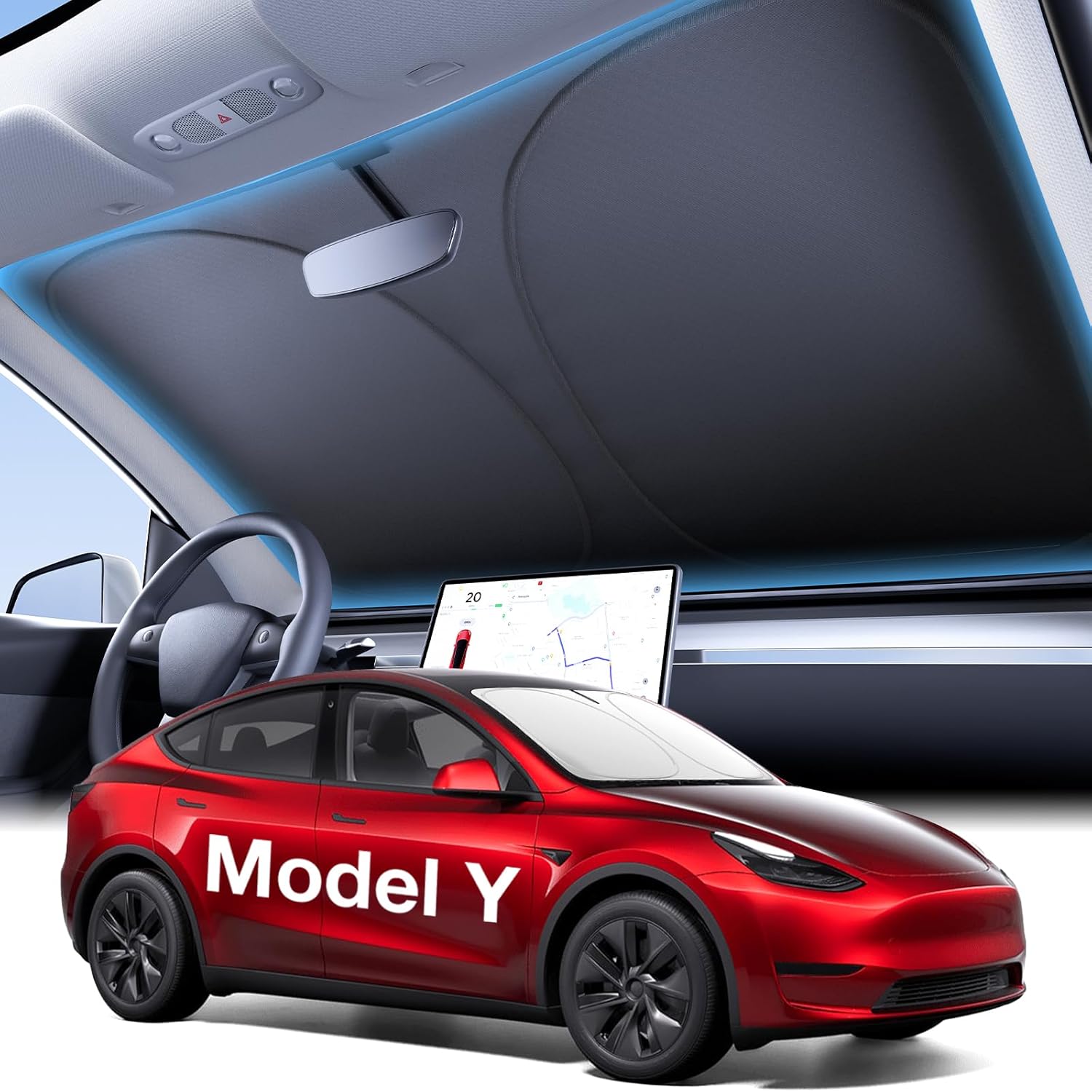 Detalle de Wigoo Model Y Sunshade 2020-2026