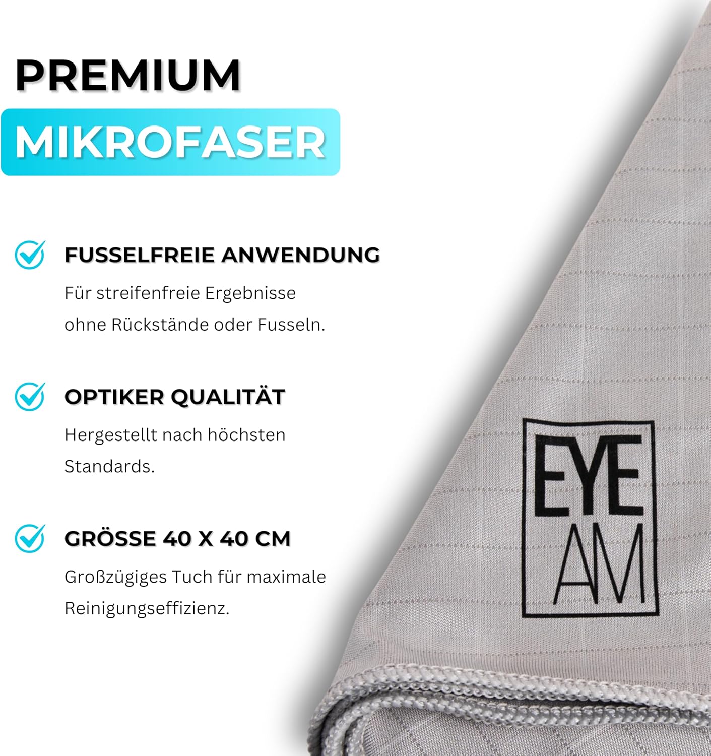 Thumbnail 5 de EyeAm Brillenbad Türkis – Set mit 50 ml Spezialreiniger und Mikrofasertuch (40 x 40 cm) von Demel Augenoptik