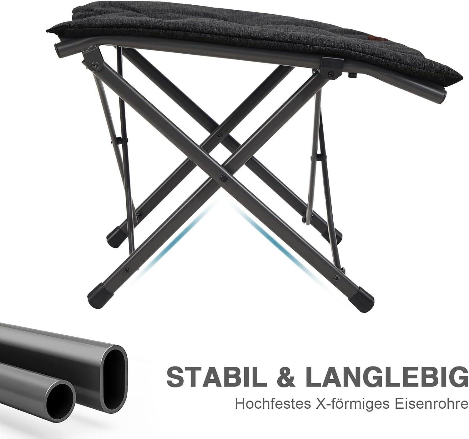 Detalle 2 de EVER ADVANCED Fußhocker Fußablage – Faltbar, gepolstert, 47 cm Höhe