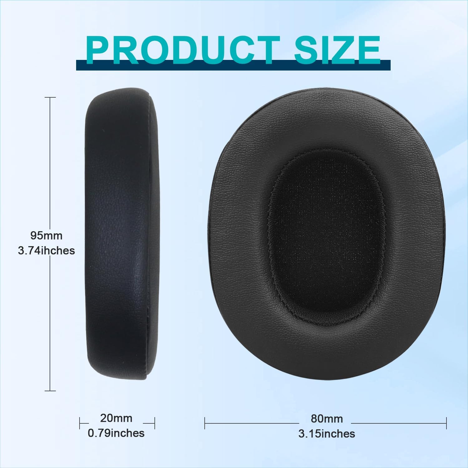 Detalle de Replacement Ear Pads for Skullcandy Crusher Wireless / Evo / ANC, Hesh 3/Evo/ANC (Memory Foam & Protein Leather) — Black